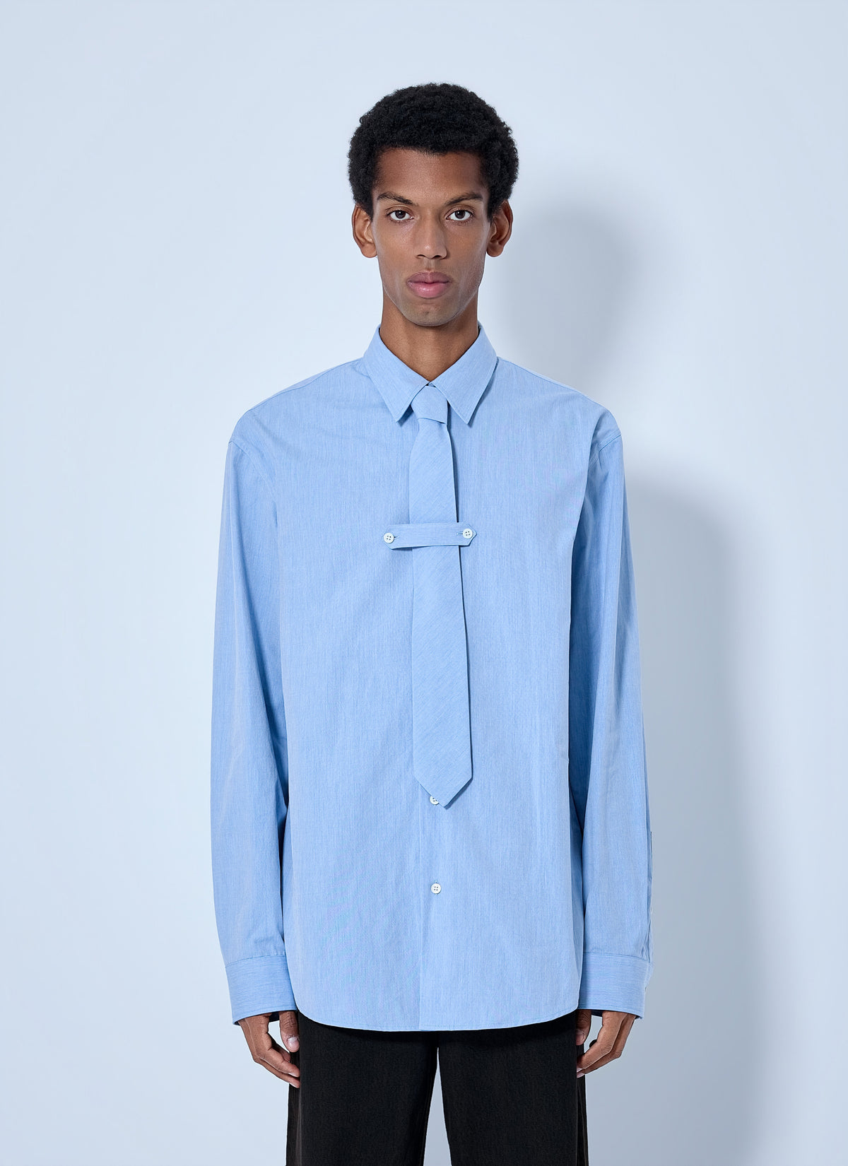 Dries Van Noten Men Cilian Classic Cotton Shirt With Tie DRIES VAN NOTEN