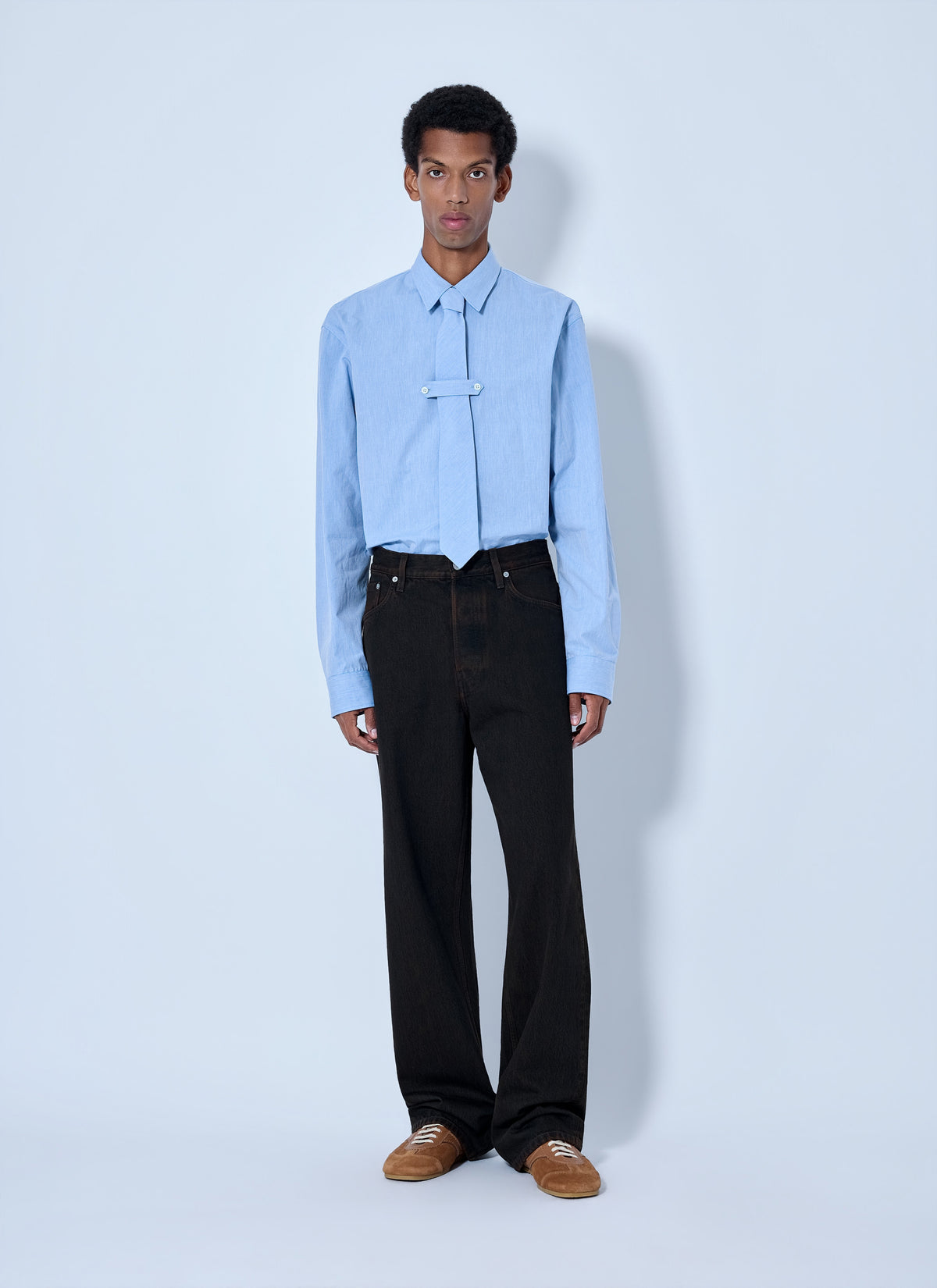 Dries Van Noten Men Cilian Classic Cotton Shirt With Tie DRIES VAN NOTEN