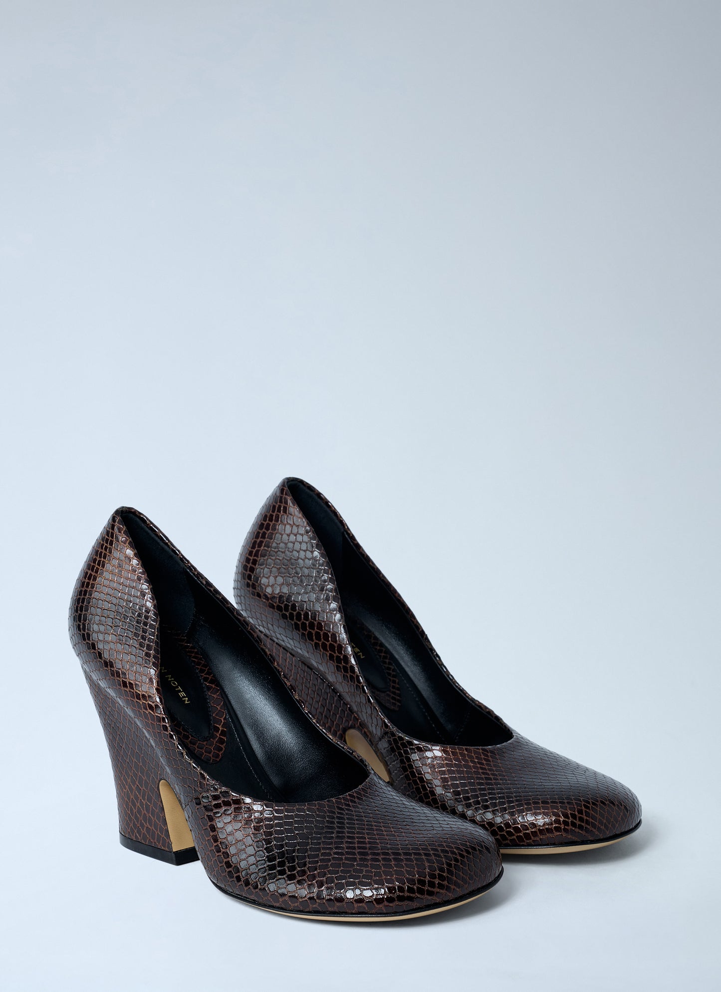 Dries Van Noten Women Python-Embossed Leather Wedge Pumps DRIES VAN NOTEN