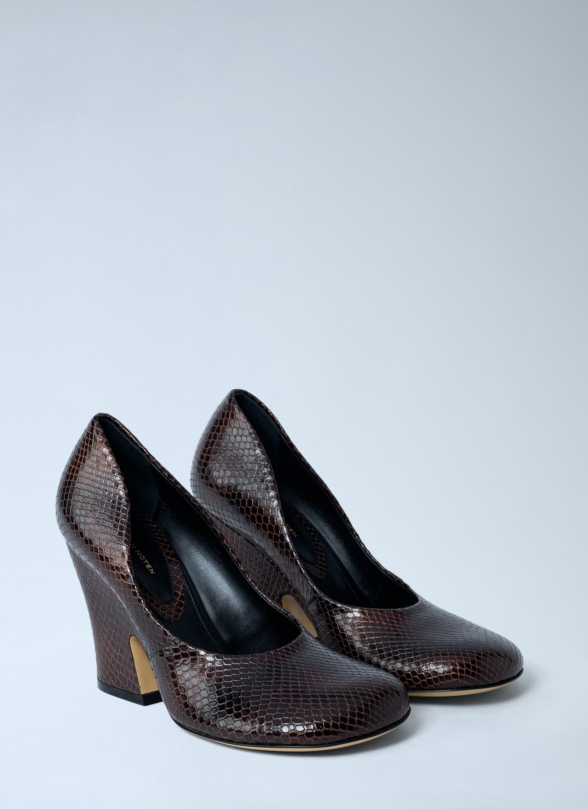 Dries Van Noten Women Python-Embossed Leather Wedge Pumps DRIES VAN NOTEN