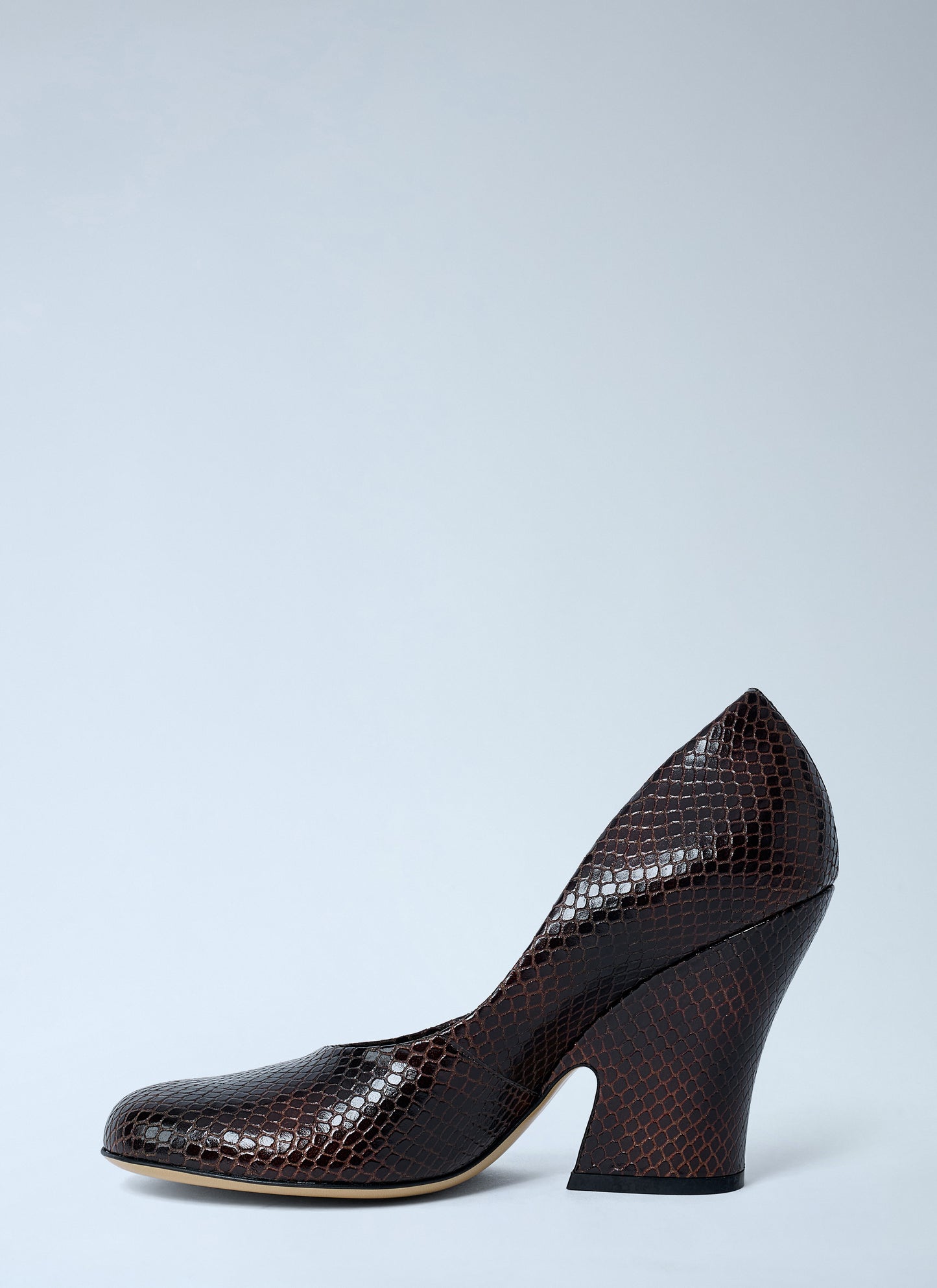 Dries Van Noten Women Python-Embossed Leather Wedge Pumps DRIES VAN NOTEN