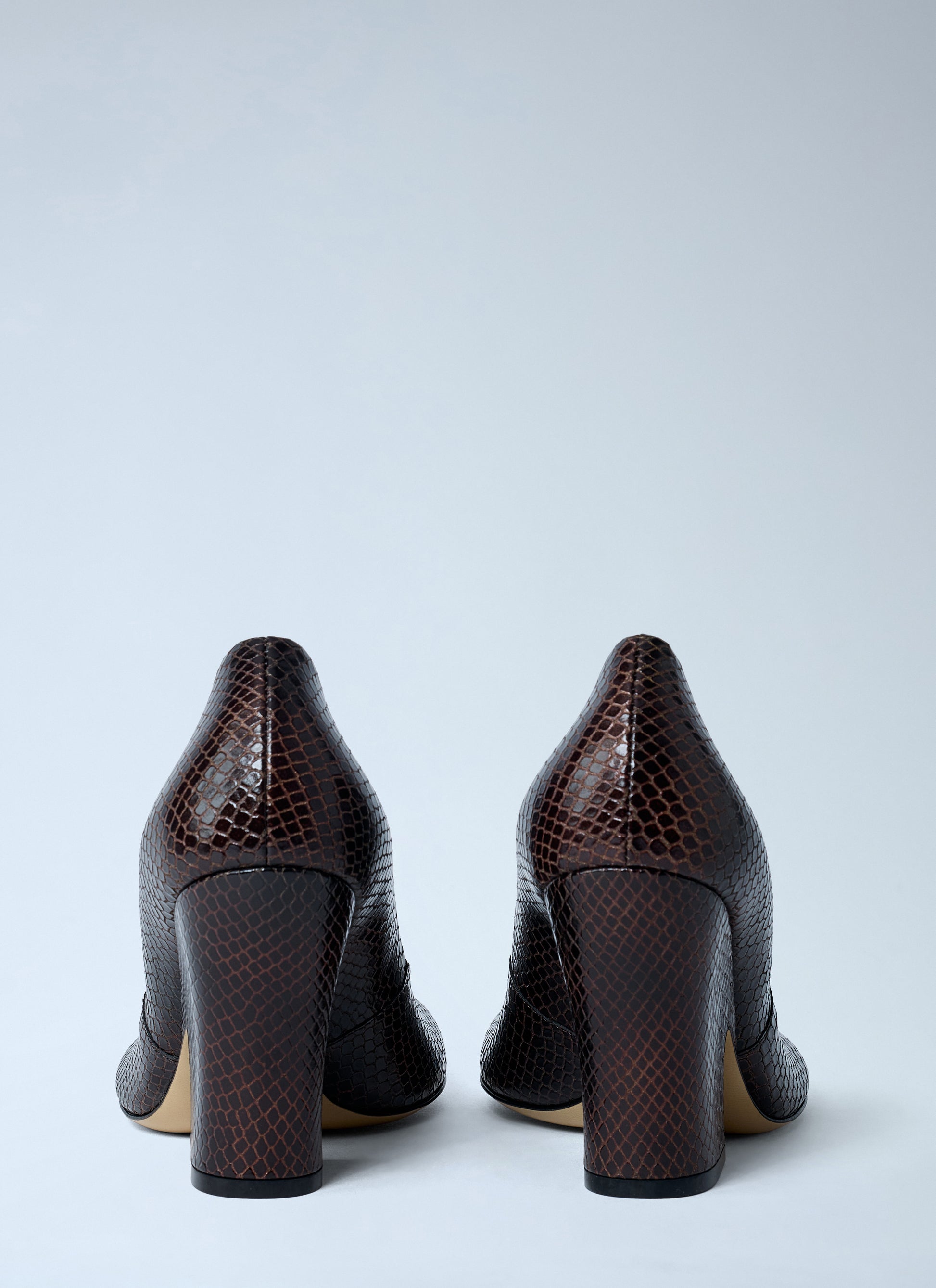 Dries Van Noten Women Python-Embossed Leather Wedge Pumps DRIES VAN NOTEN