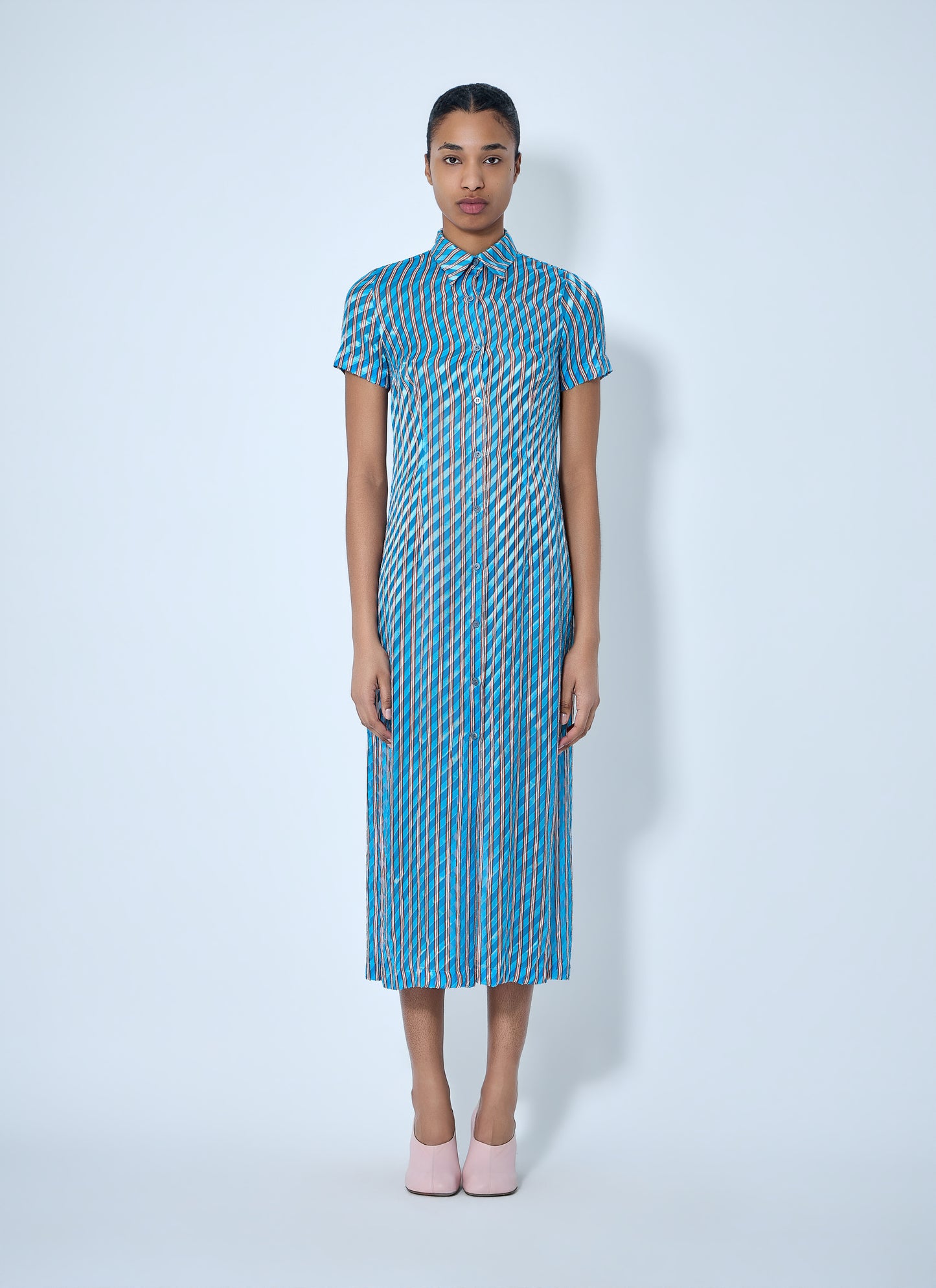 Dries Van Noten Women Striped Midi Shirt Dress DRIES VAN NOTEN