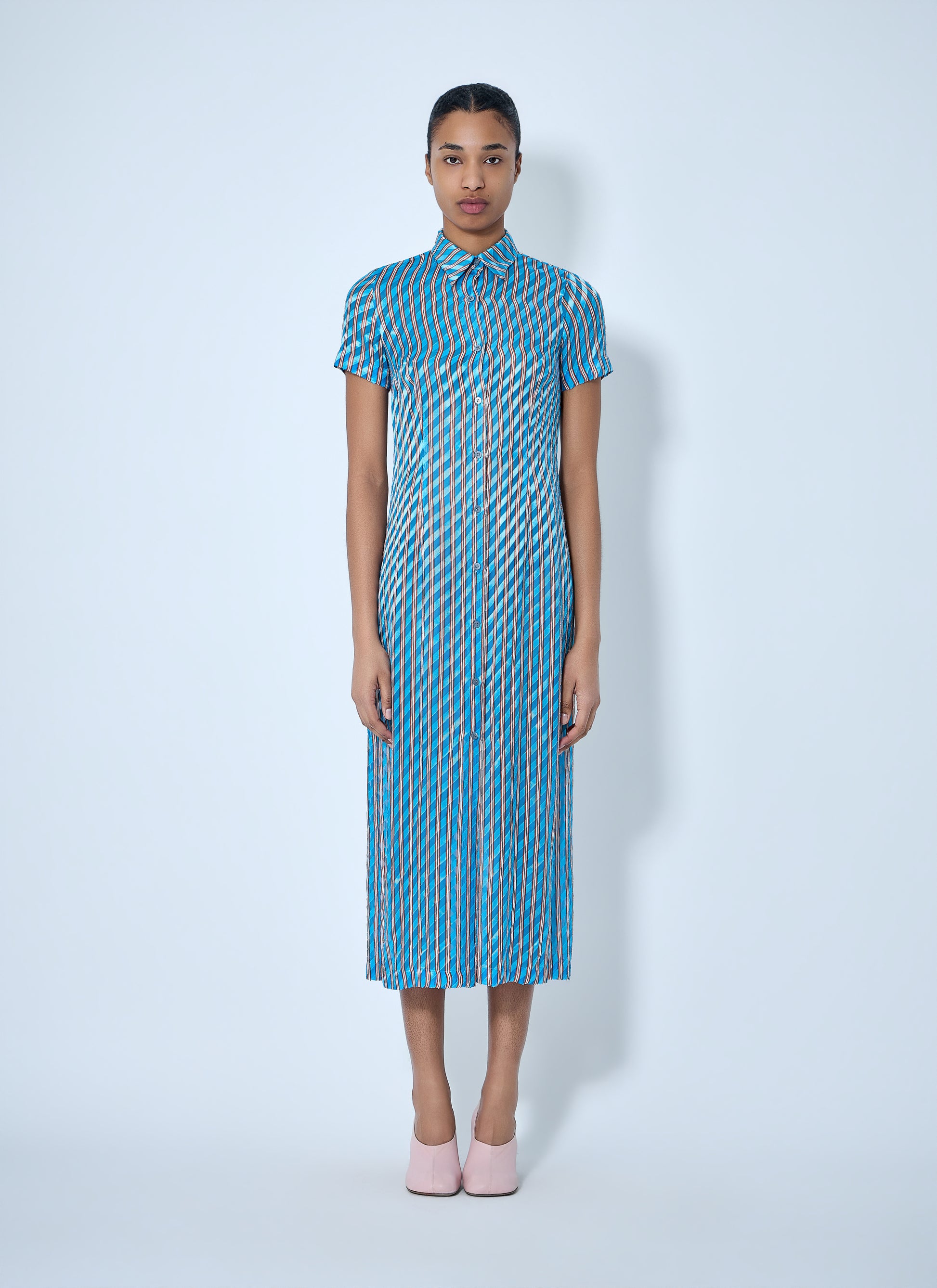 Dries Van Noten Women Striped Midi Shirt Dress DRIES VAN NOTEN