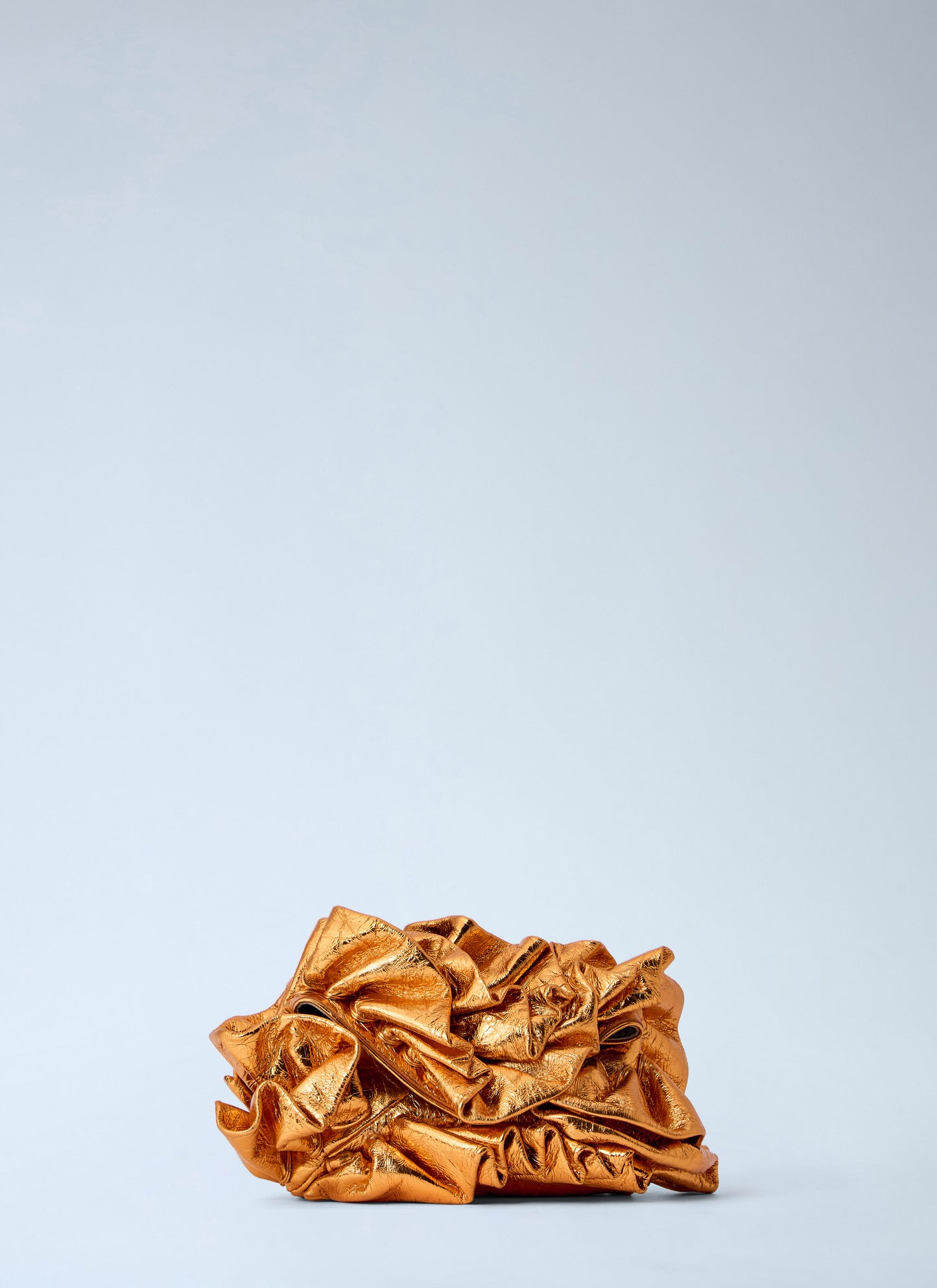Dries Van Noten Women Ruffled Crinkled Leather Clutch Bag DRIES VAN NOTEN
