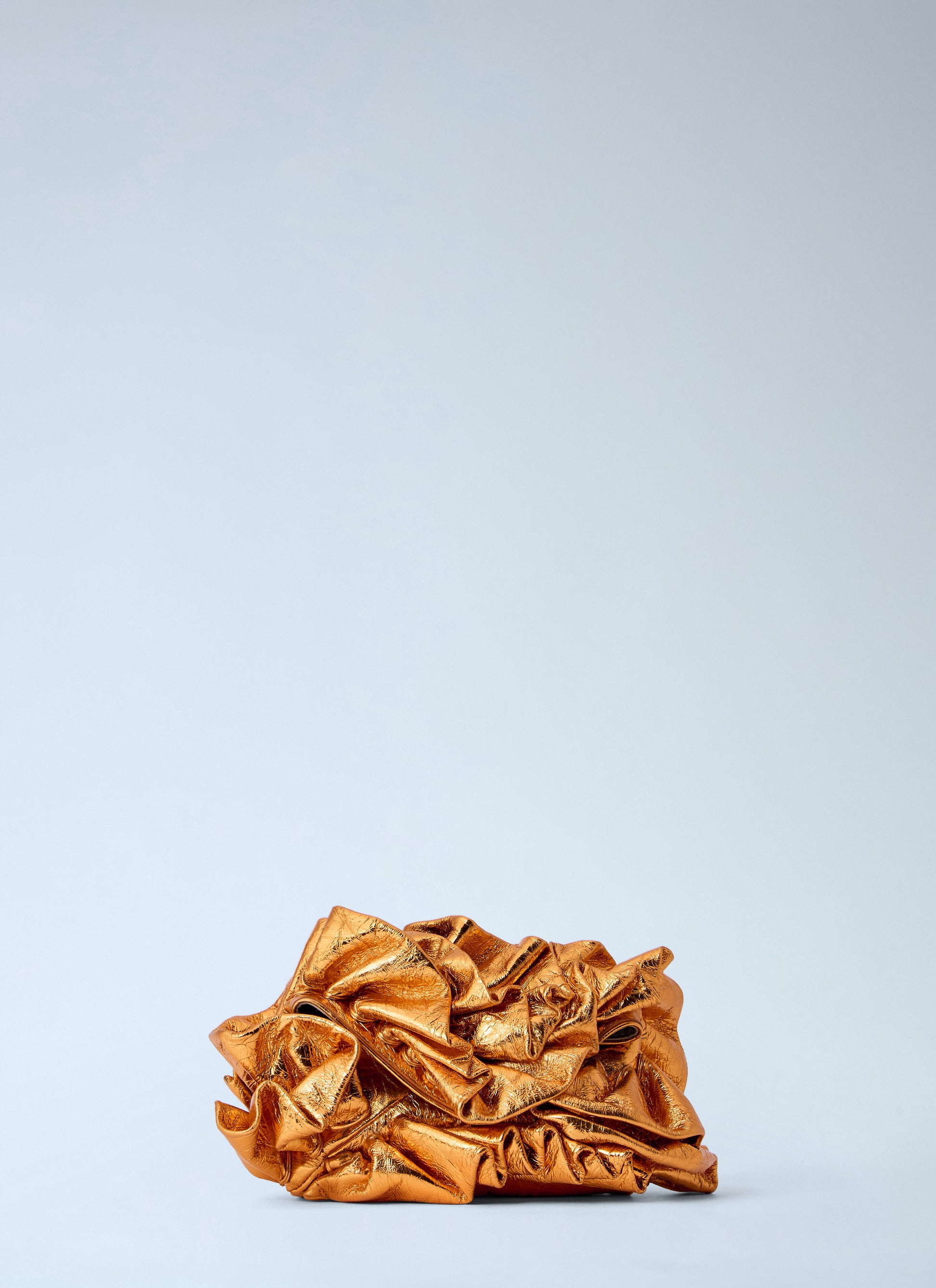 Dries Van Noten Women Ruffled Crinkled Leather Clutch Bag DRIES VAN NOTEN