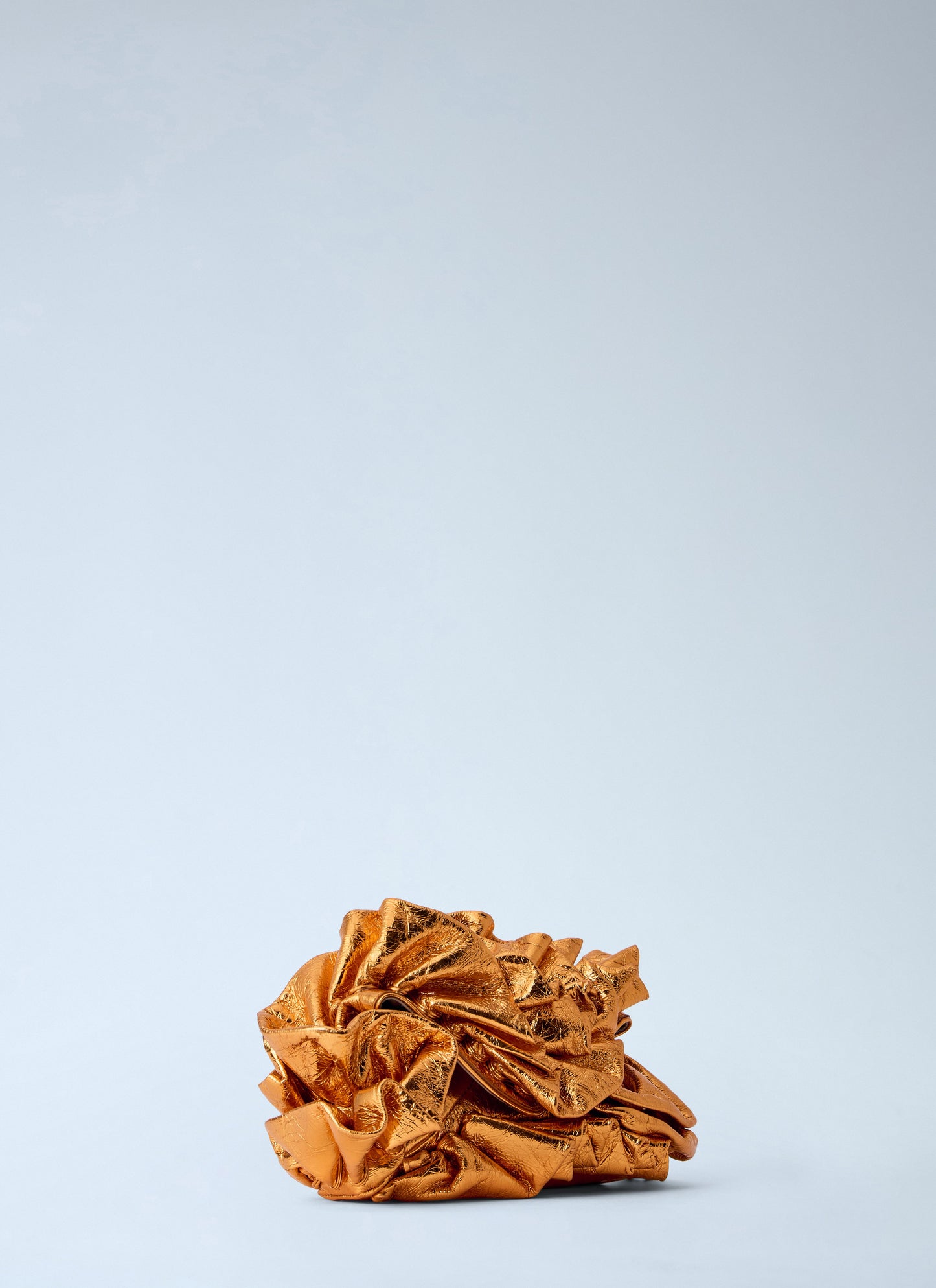 Dries Van Noten Women Ruffled Crinkled Leather Clutch Bag DRIES VAN NOTEN