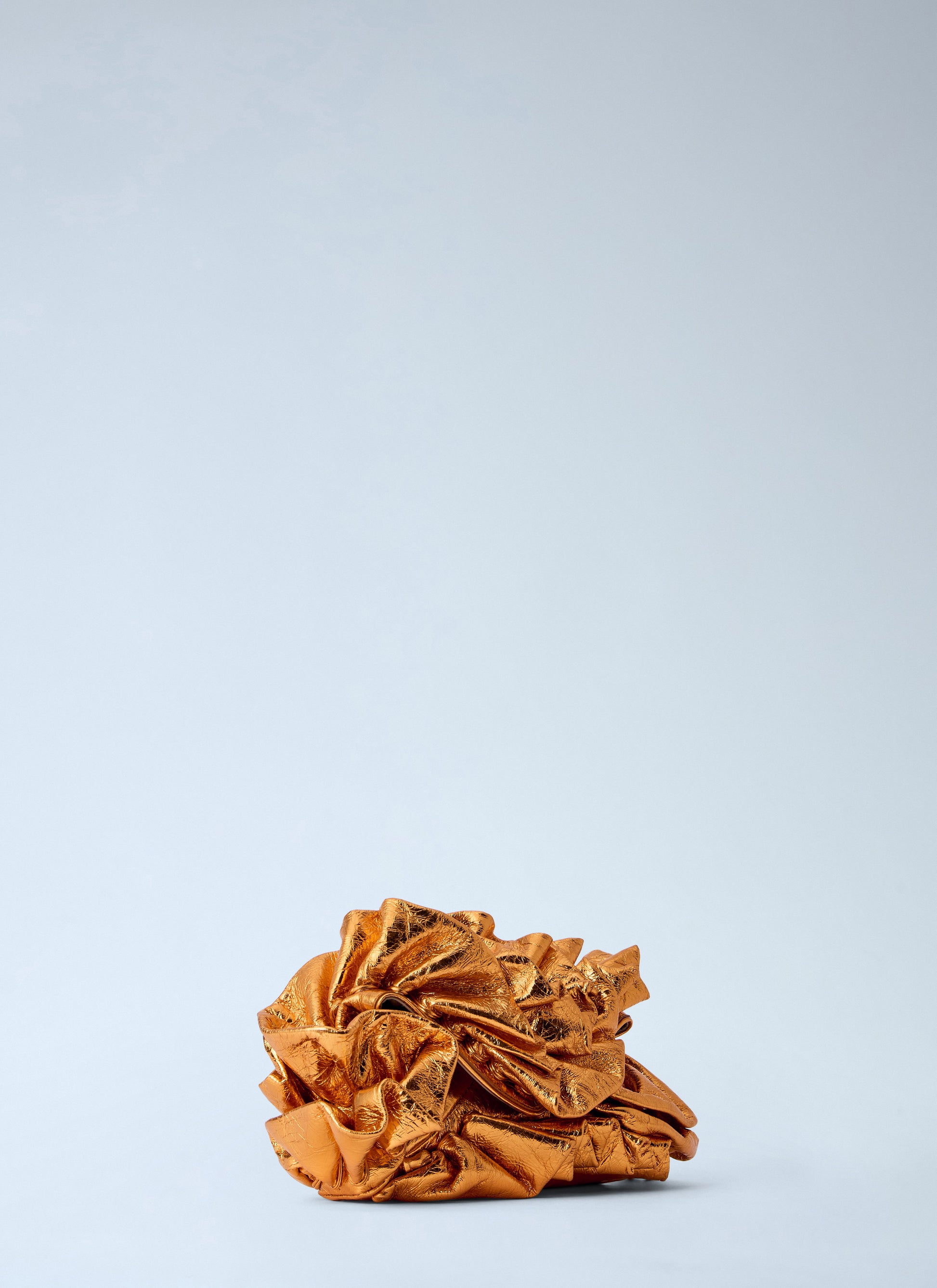 Dries Van Noten Women Ruffled Crinkled Leather Clutch Bag DRIES VAN NOTEN