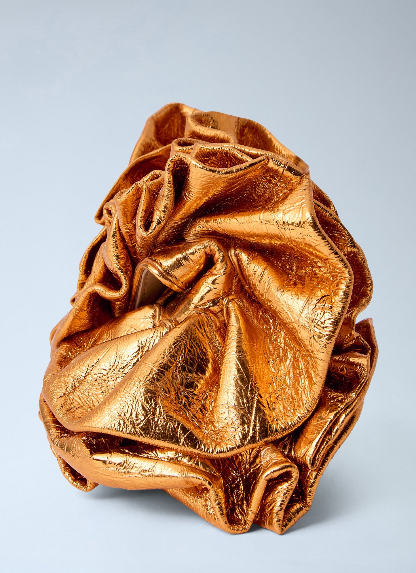 Dries Van Noten Women Ruffled Crinkled Leather Clutch Bag DRIES VAN NOTEN