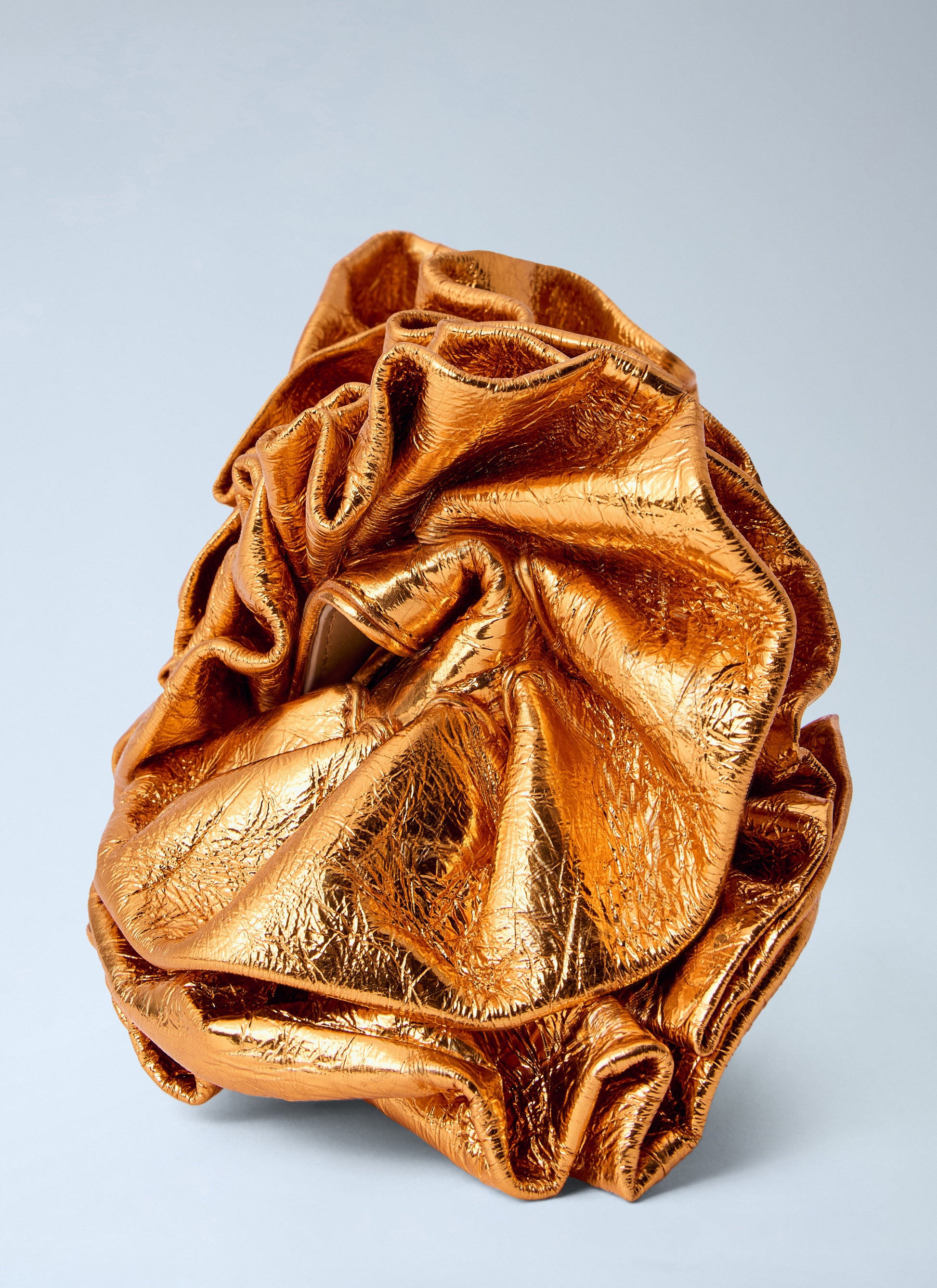 Dries Van Noten Women Ruffled Crinkled Leather Clutch Bag DRIES VAN NOTEN