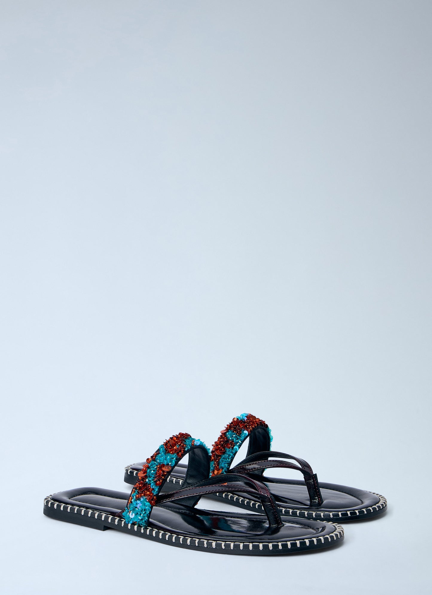 Dries Van Noten Women Embellished Whipstitched Leather Sandals DRIES VAN NOTEN