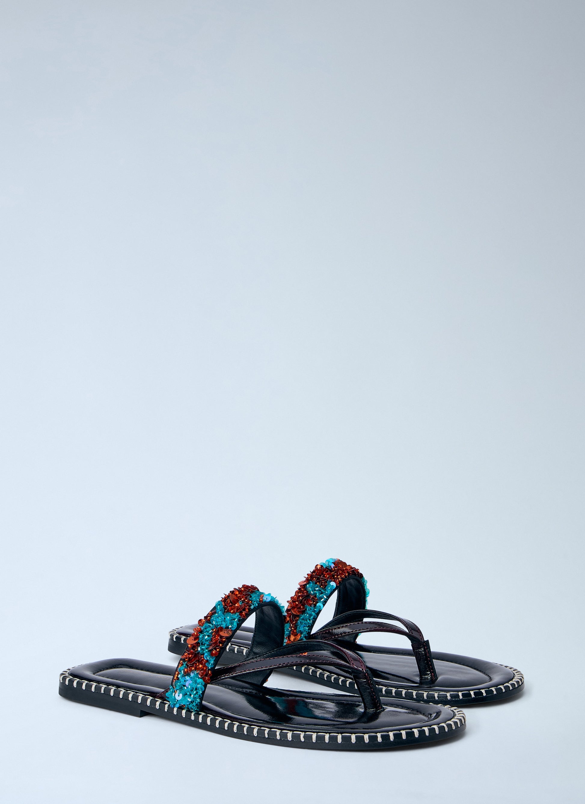 Dries Van Noten Women Embellished Whipstitched Leather Sandals DRIES VAN NOTEN