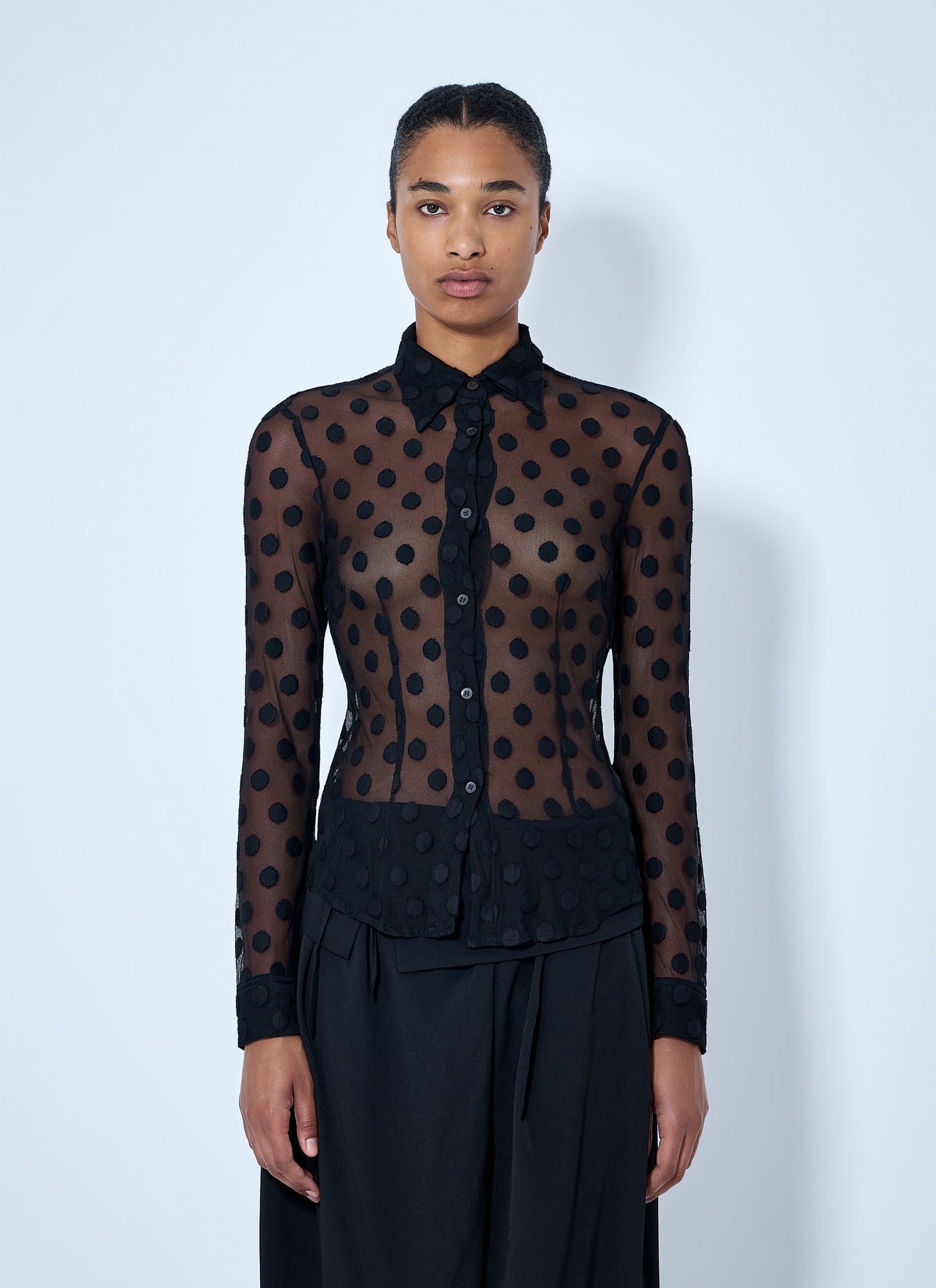 Dries Van Noten Women Polka-Dot Cotton-Blend Tulle Shirt DRIES VAN NOTEN