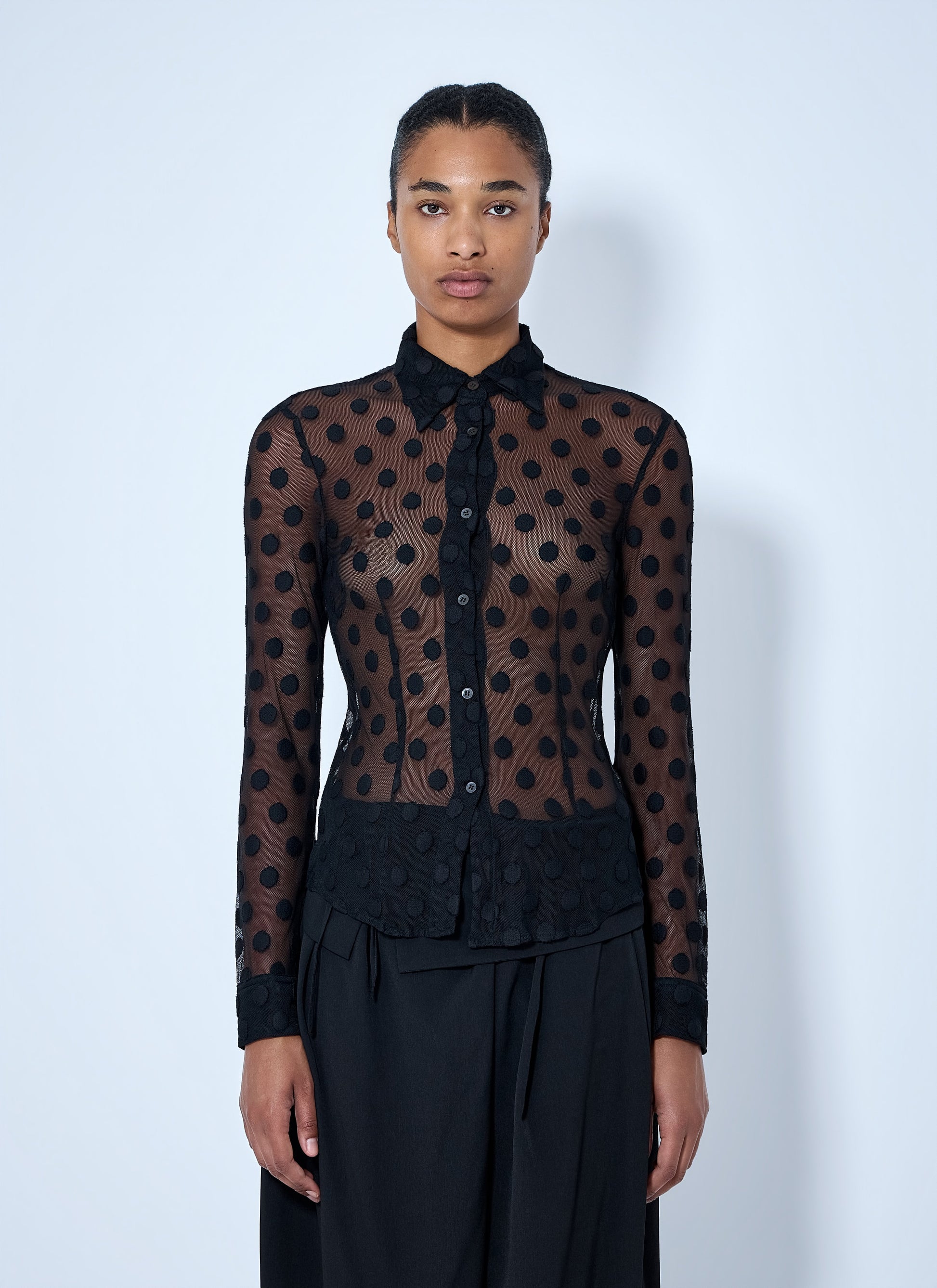Dries Van Noten Women Polka-Dot Cotton-Blend Tulle Shirt DRIES VAN NOTEN