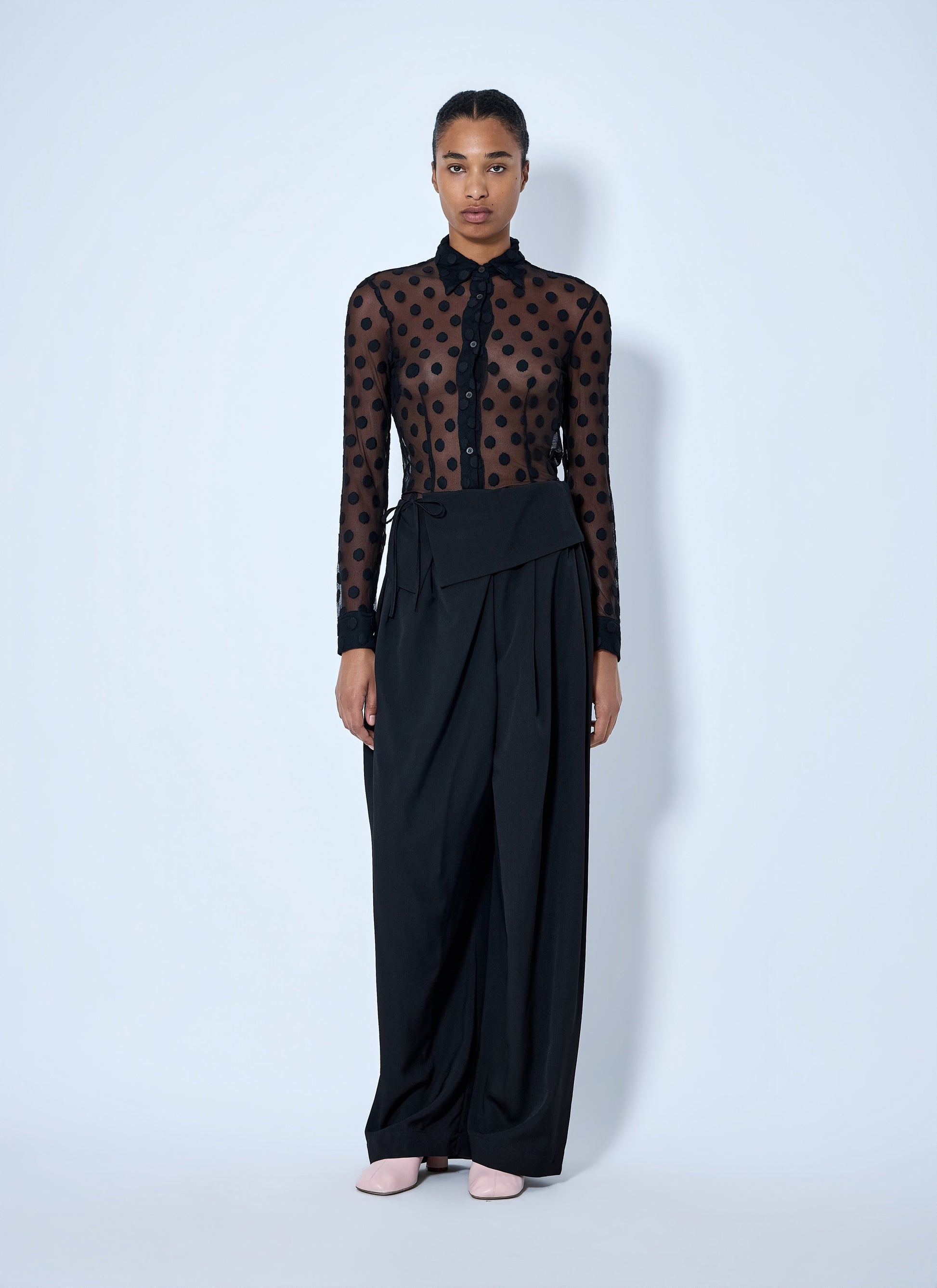 Dries Van Noten Women Polka-Dot Cotton-Blend Tulle Shirt DRIES VAN NOTEN