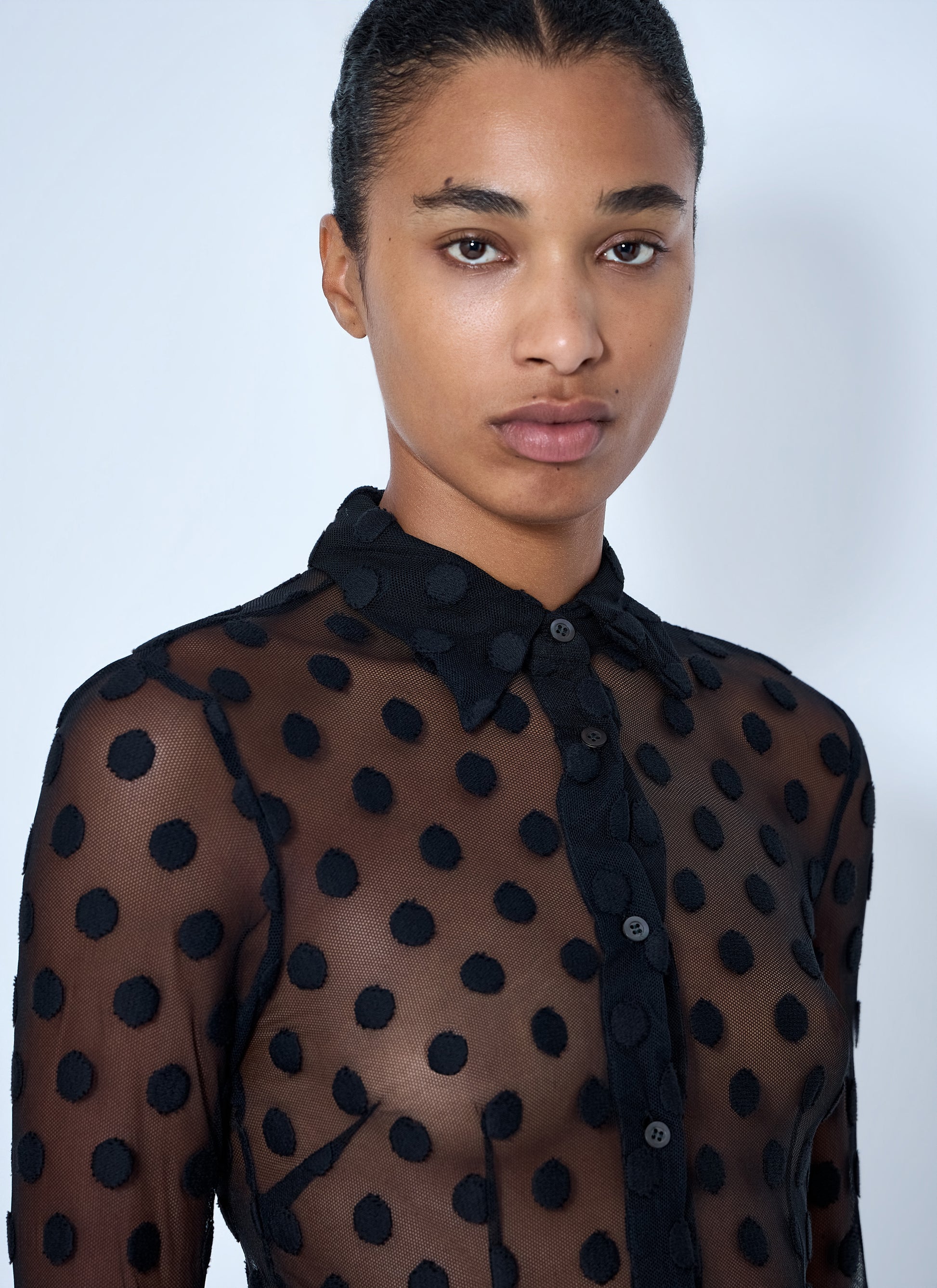 Dries Van Noten Women Polka-Dot Cotton-Blend Tulle Shirt DRIES VAN NOTEN