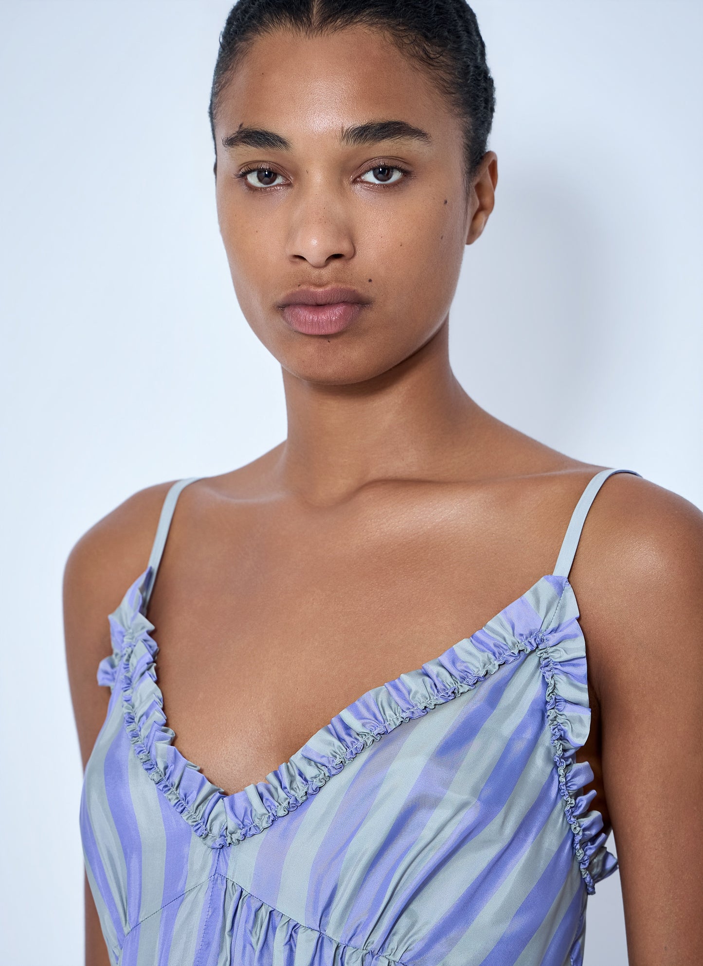 Dries Van Noten Women Cemil Striped Ruffled Satin Camisole DRIES VAN NOTEN