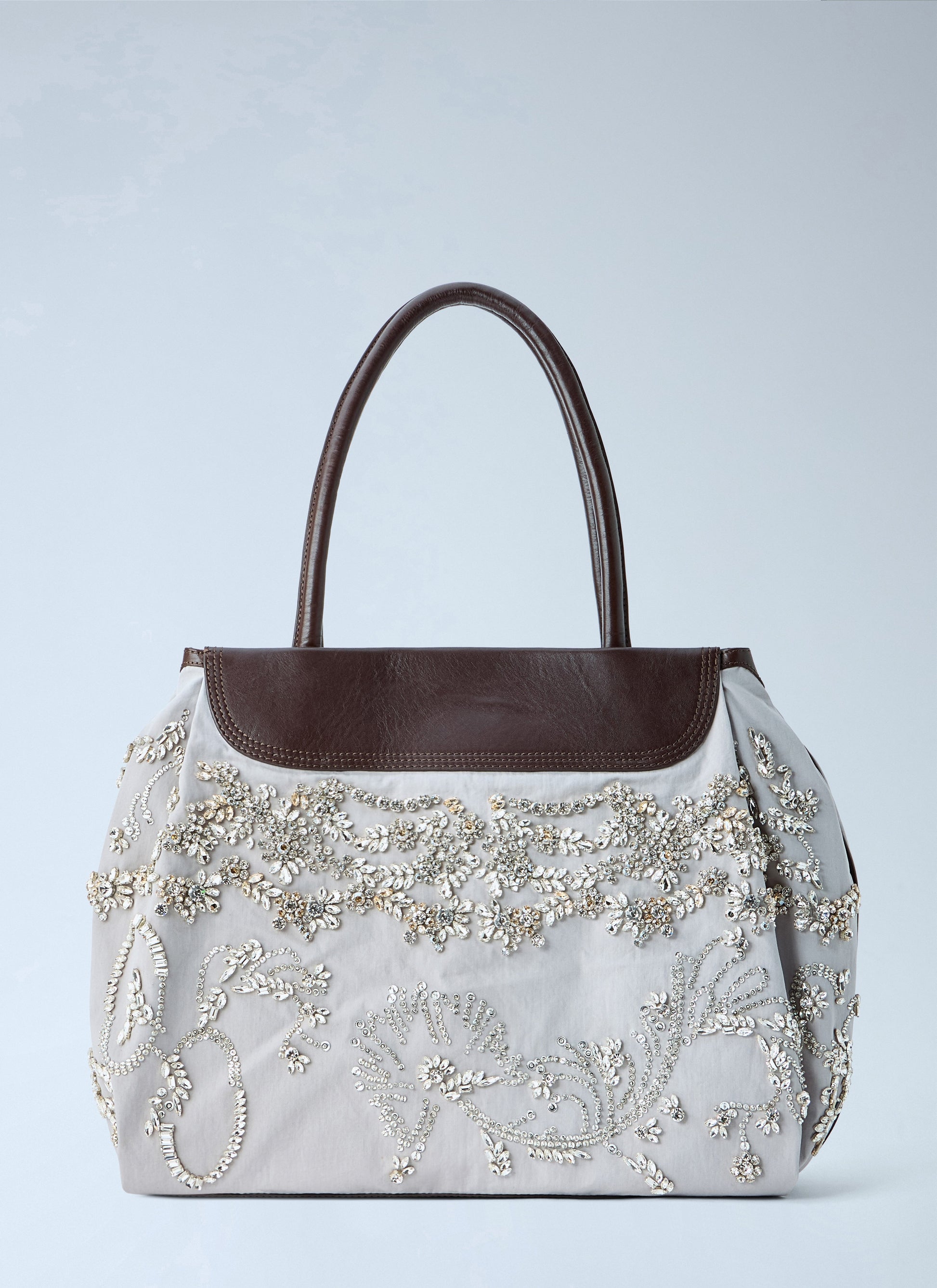 Dries Van Noten Women Embellished Leather-Trim Handbag DRIES VAN NOTEN