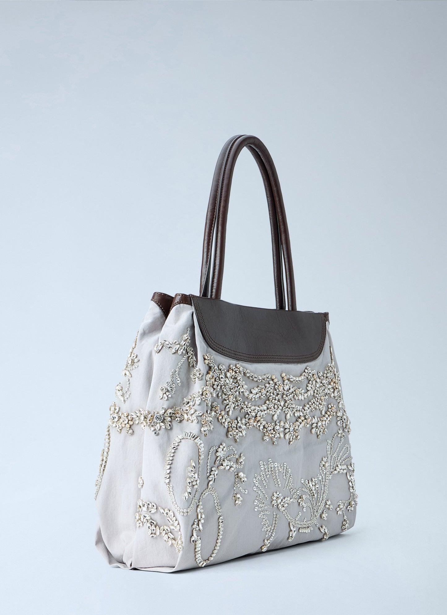Dries Van Noten Women Embellished Leather-Trim Handbag DRIES VAN NOTEN