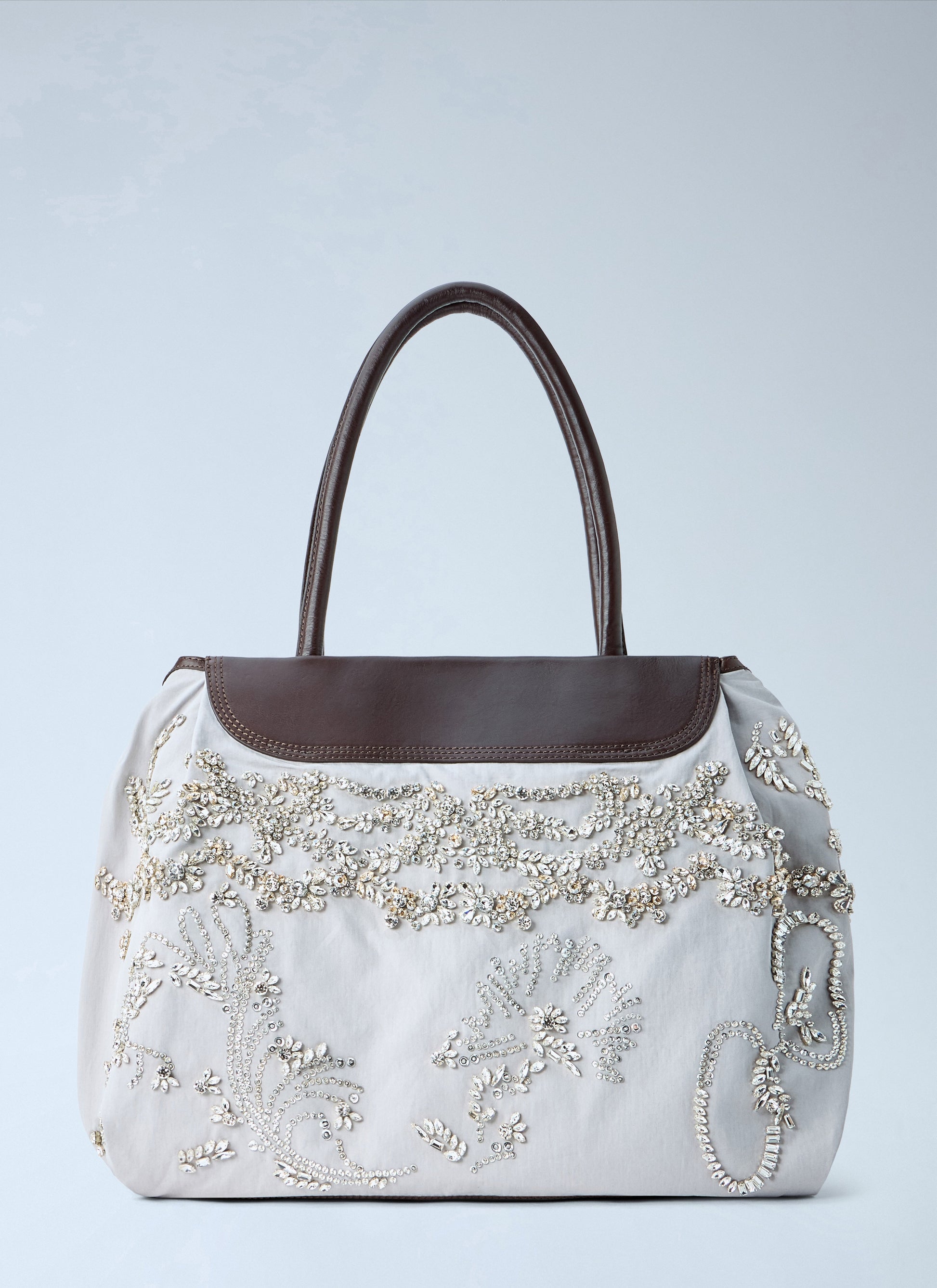 Dries Van Noten Women Embellished Leather-Trim Handbag DRIES VAN NOTEN