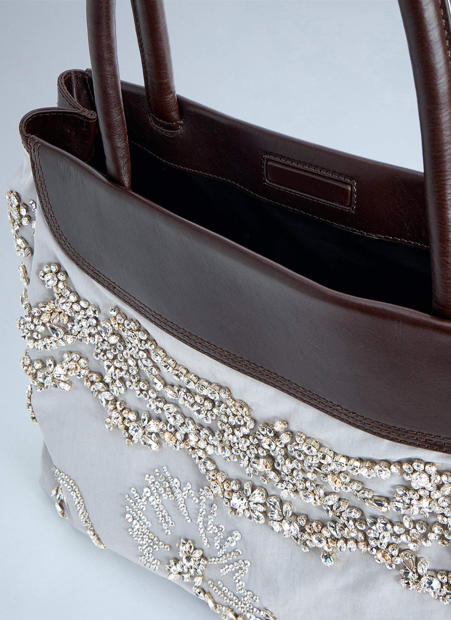 Dries Van Noten Women Embellished Leather-Trim Handbag DRIES VAN NOTEN