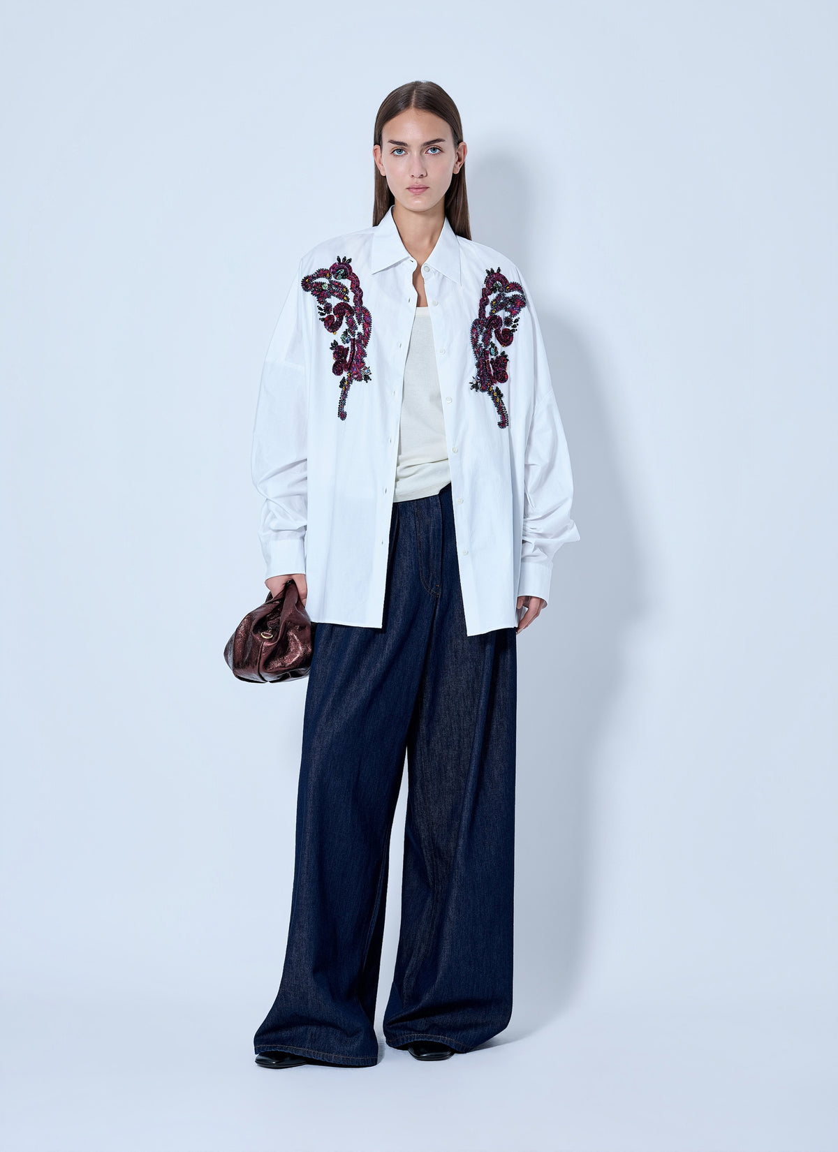 Dries Van Noten Women Wide-Leg Denim Trousers DRIES VAN NOTEN