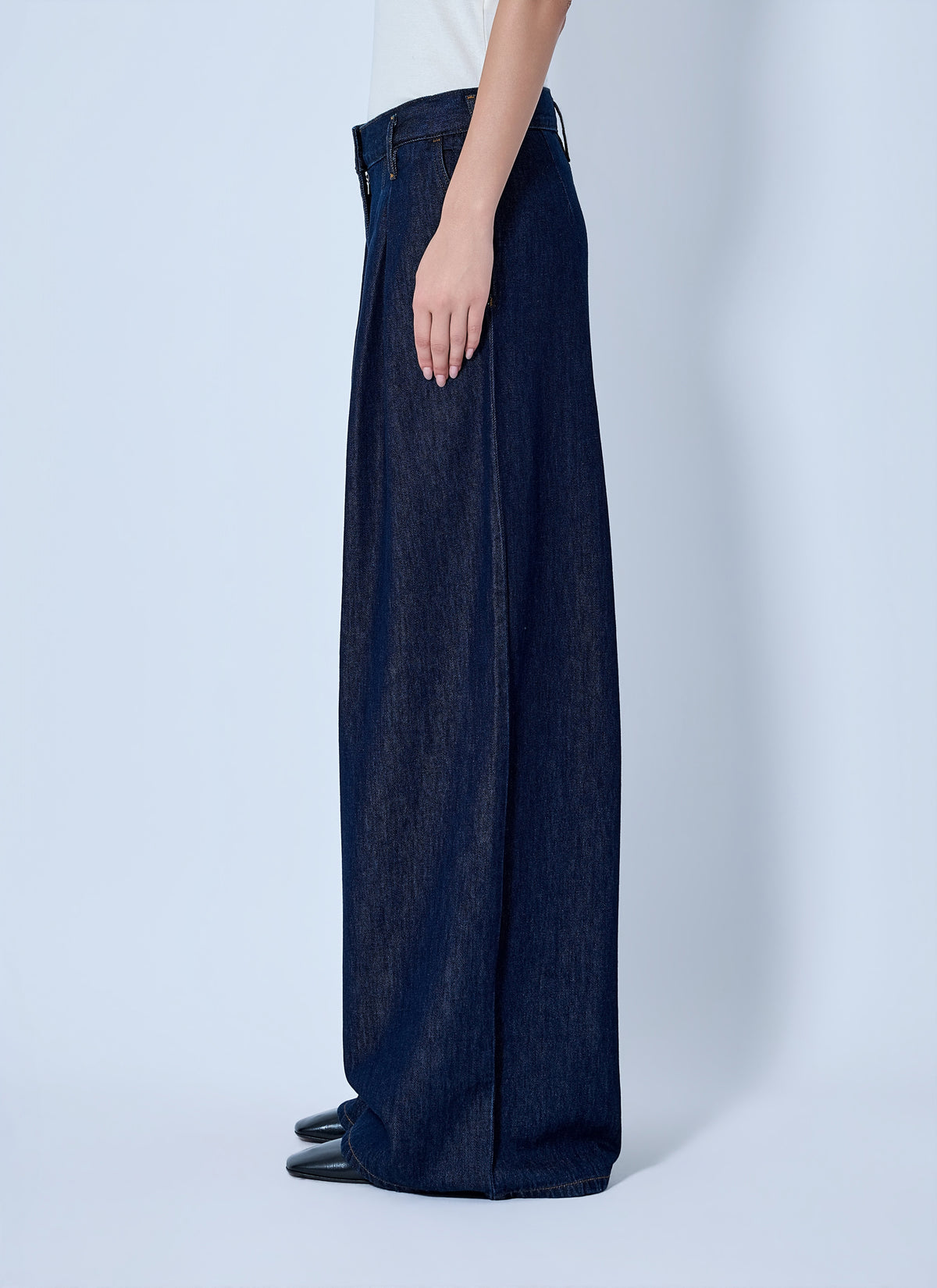 Dries Van Noten Women Wide-Leg Denim Trousers.