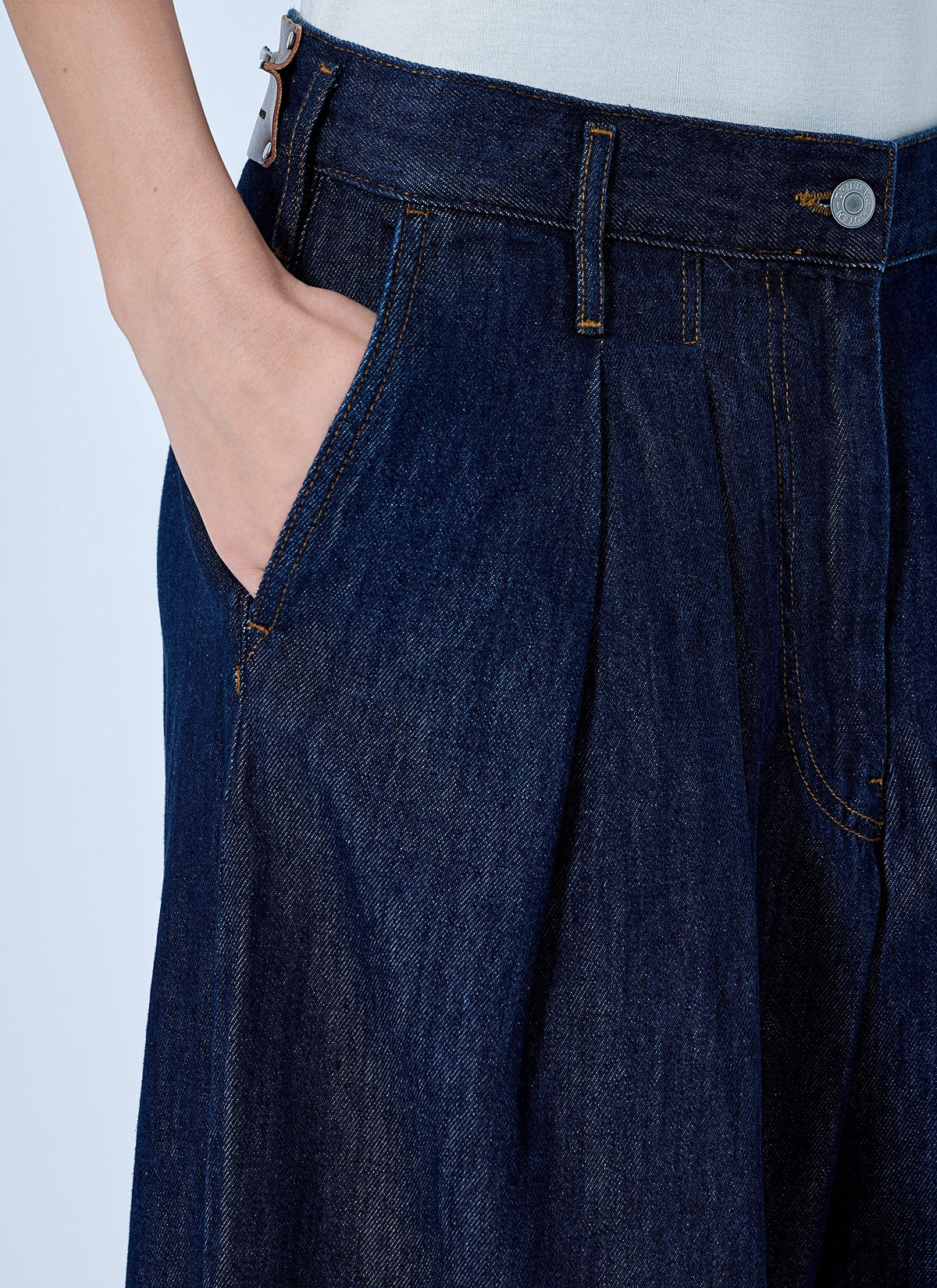Dries Van Noten Women Wide-Leg Denim Trousers.