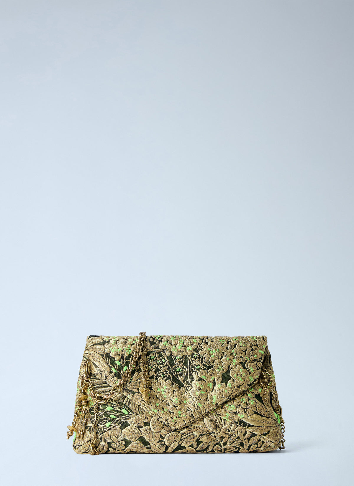 Dries Van Noten Women Floral Embroidered Clutch With Chain Strap DRIES VAN NOTEN