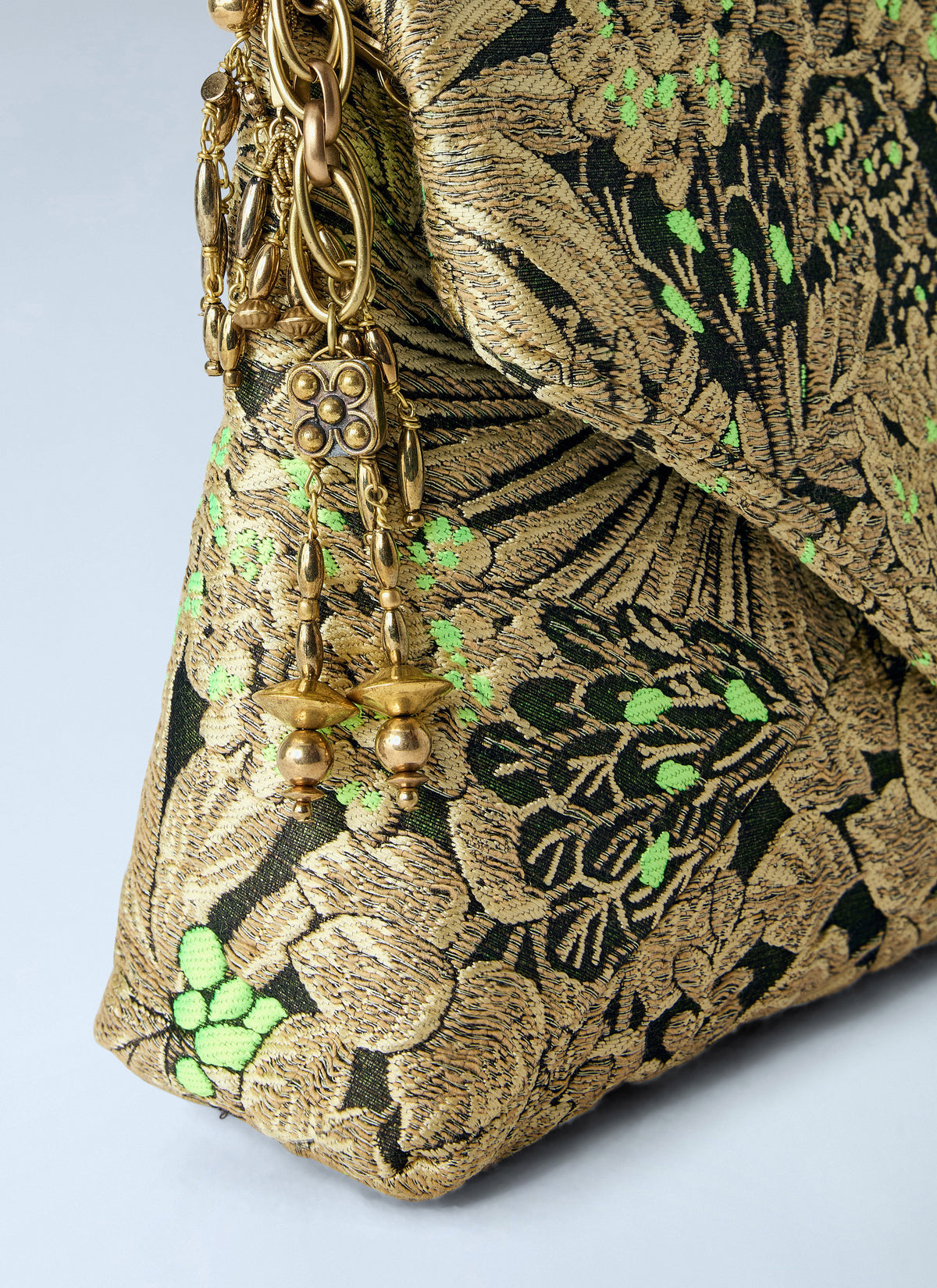 Dries Van Noten Women Floral Embroidered Clutch With Chain Strap DRIES VAN NOTEN