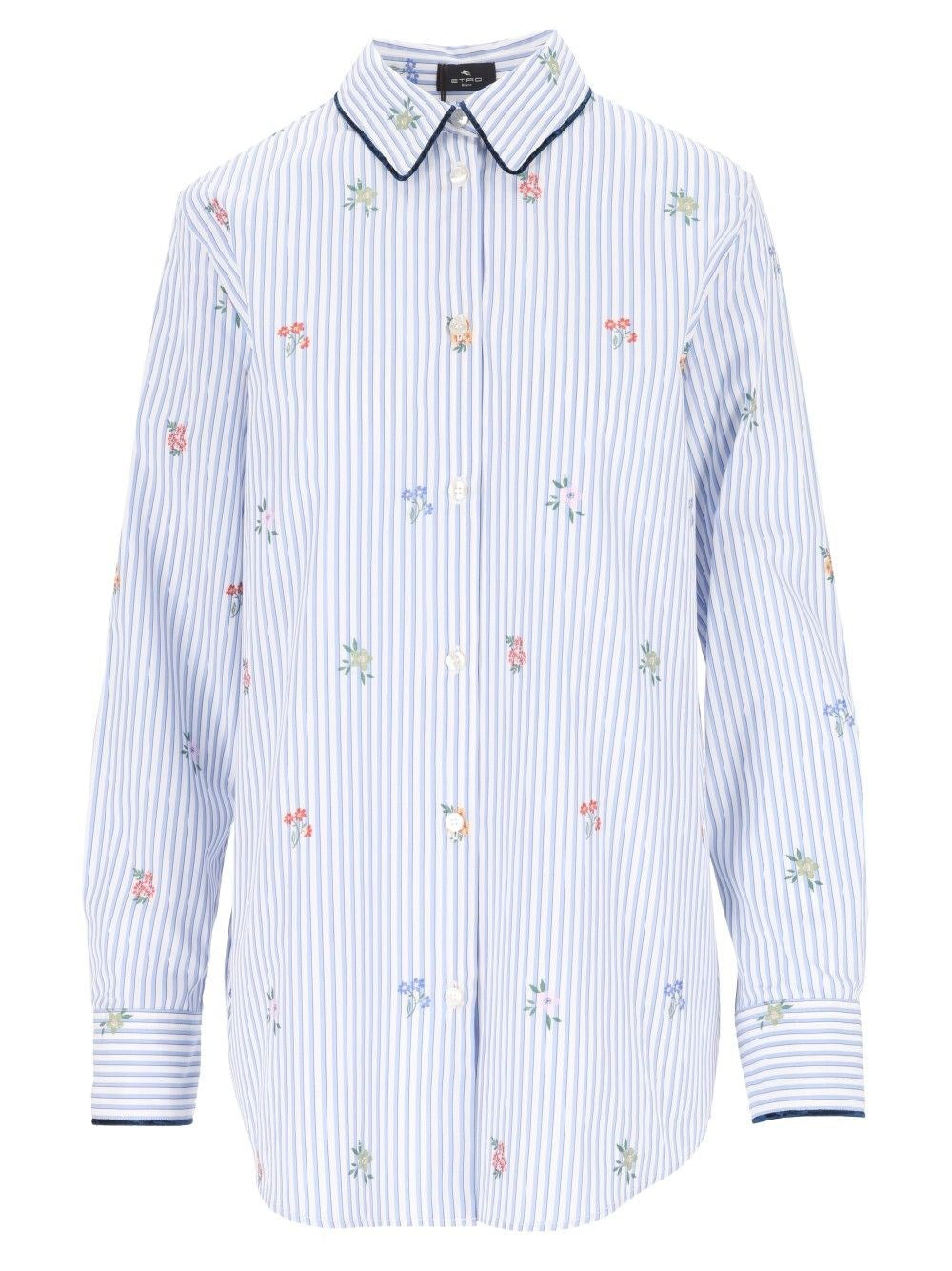 Etro Women Striped Jacquard Cotton Shirt ETRO