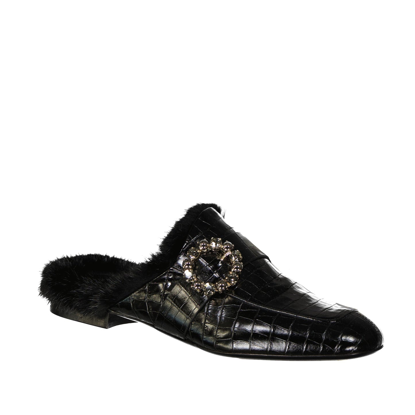 Eleventy Leather Fur Mules Women ELEVENTY