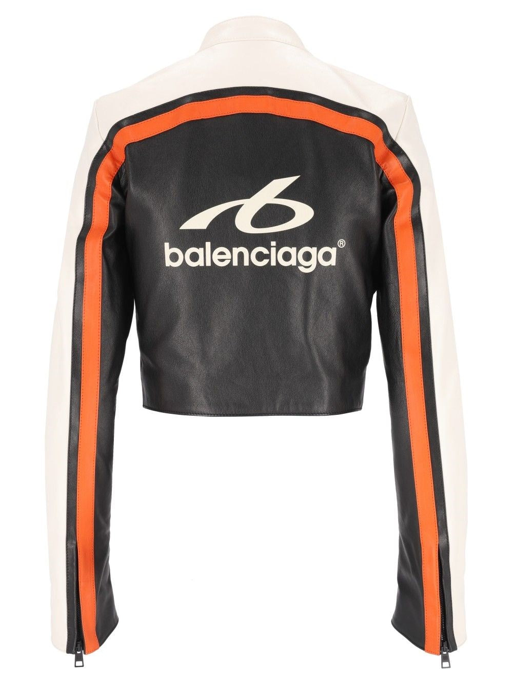 Balenciaga Women Fitted Leather Biker Jacket BALENCIAGA