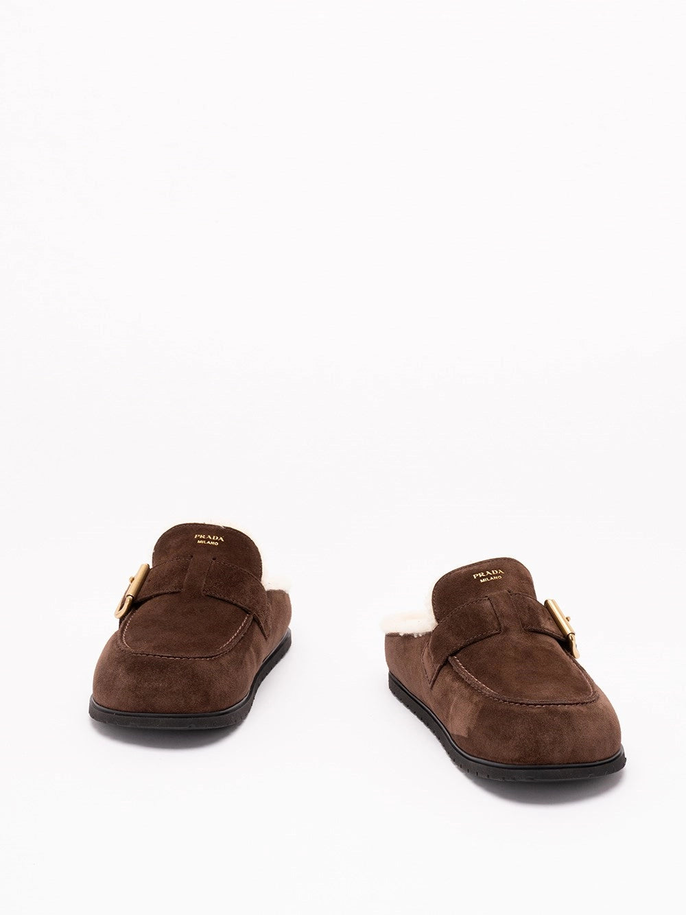 Prada Women Suede And Shearling Mules PRADA