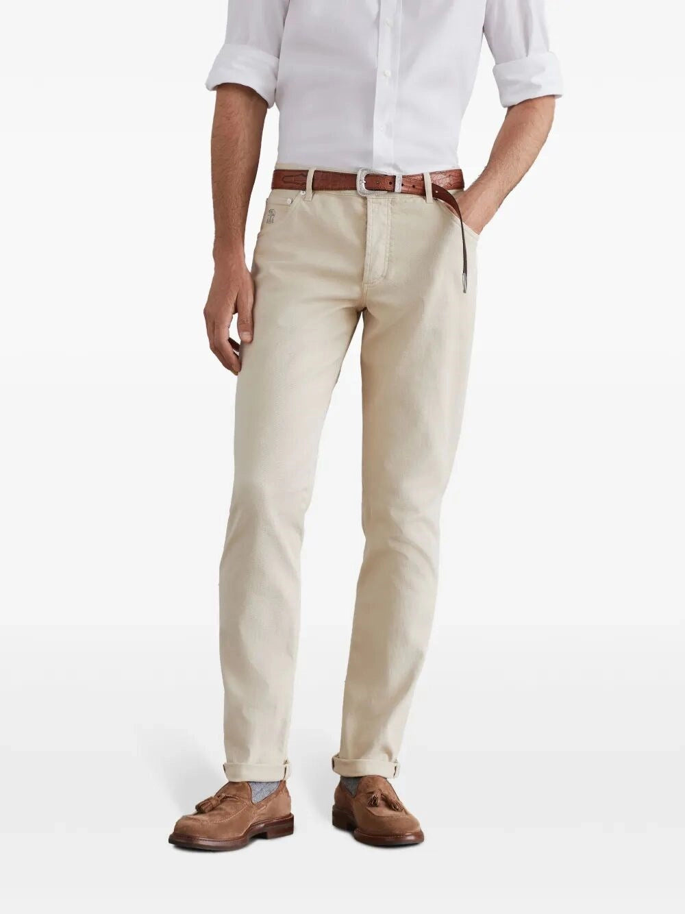 Brunello Cucinelli Men Dyed Denim Pants BRUNELLO CUCINELLI