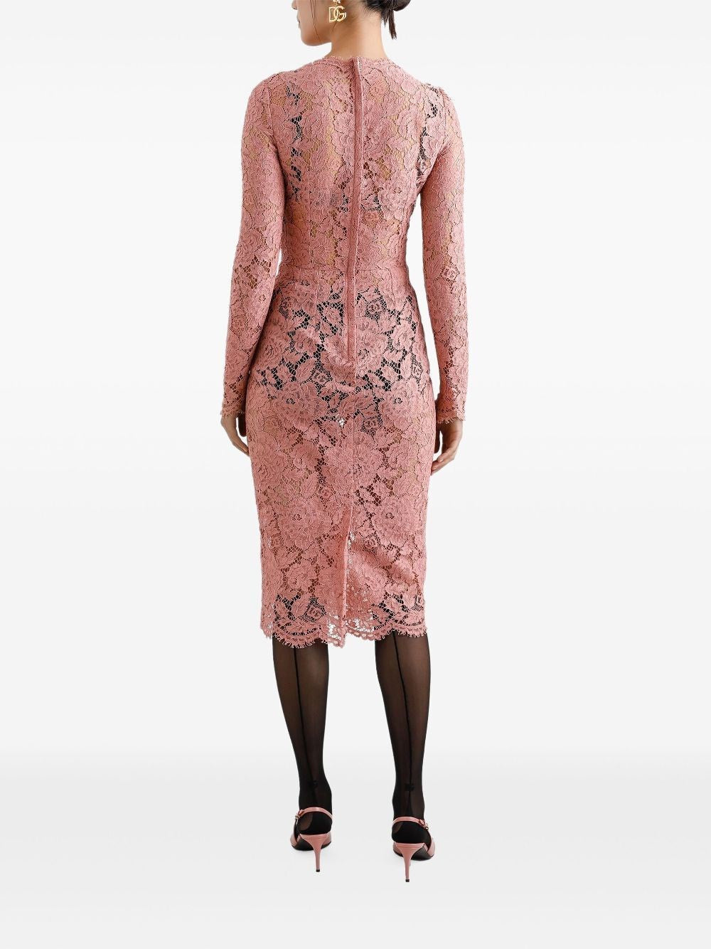 Dolce & Gabbana Women Branded Floral Cardonetto Lace Sheath Dress DOLCE & GABBANA