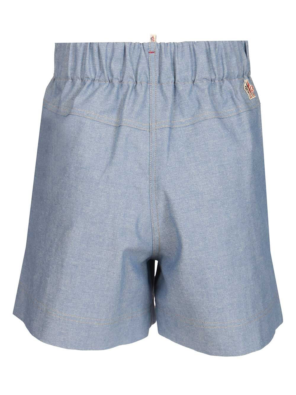 Moncler Grenoble Women Chambray Cotton Shorts MONCLER GRENOBLE