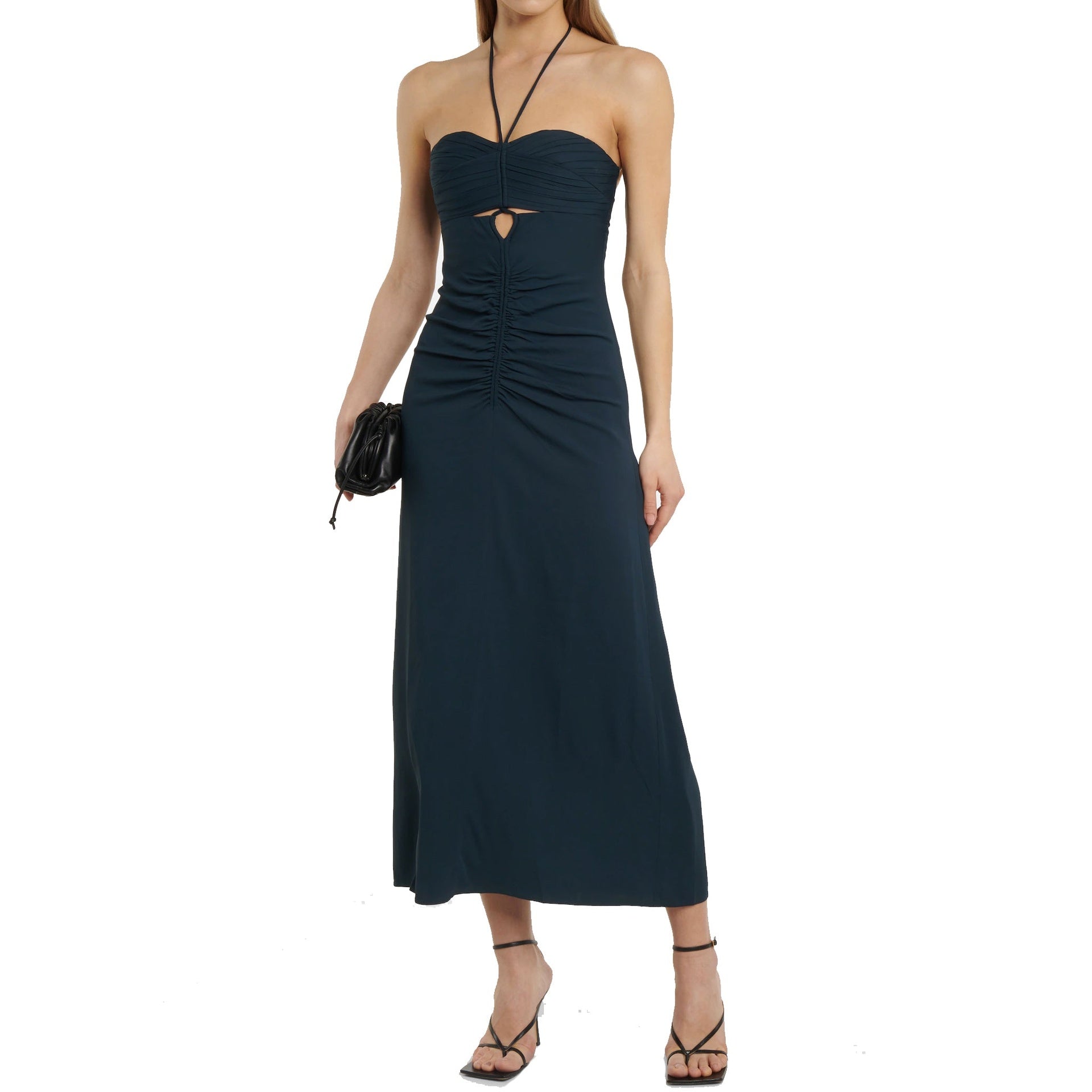 Self-Portrait Cut-Out Ruched Maxi Dress Women SELF-PORTRAIT