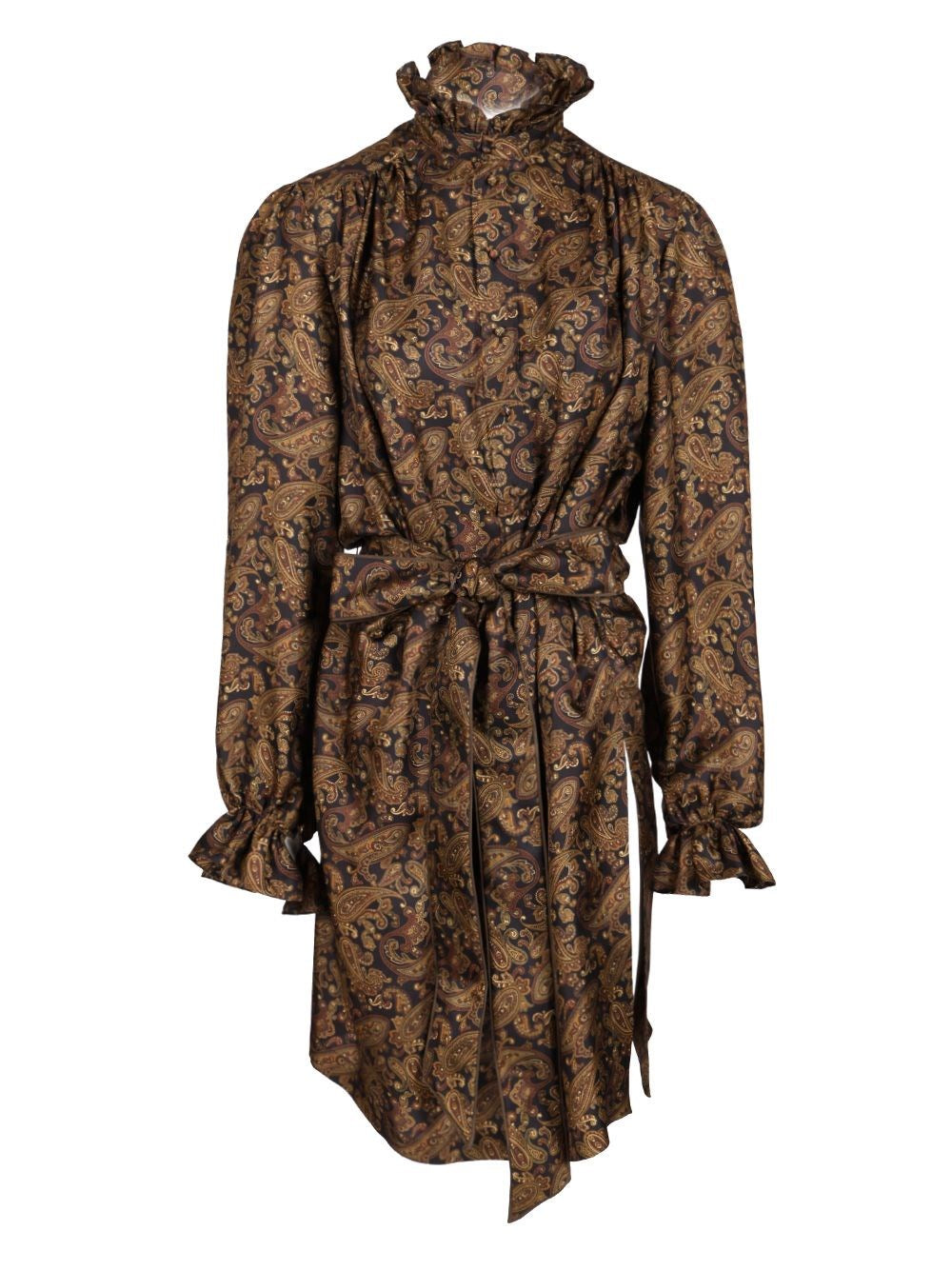 Saint Laurent Women Paisley Pattern Silk Twill Dress SAINT LAURENT