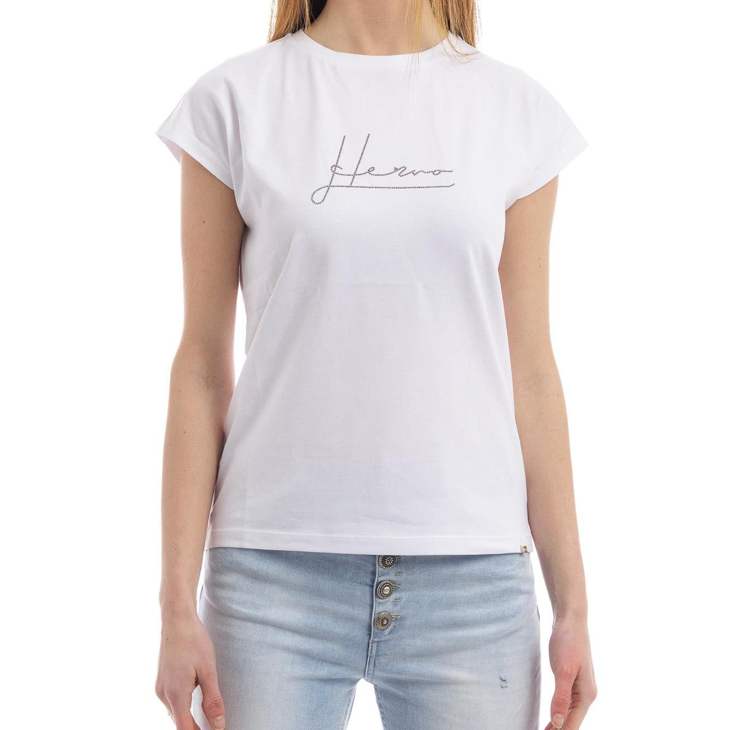 Herno Crystal-Embellished Logo T-Shirt Women HERNO