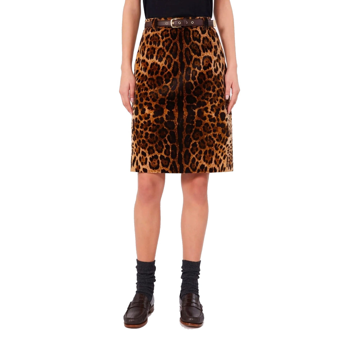 Max Mara Leopard Falange Skirt Women MAX MARA STUDIO