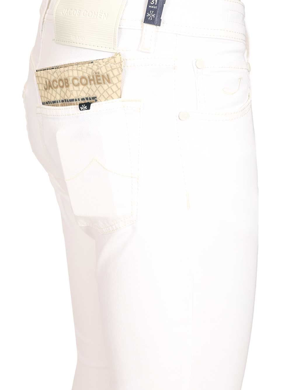 Jacob Cohen Men Pant 5 Pkt Slim Fit Nick L1 Salpa Bianca 9 Oz JACOB COHEN