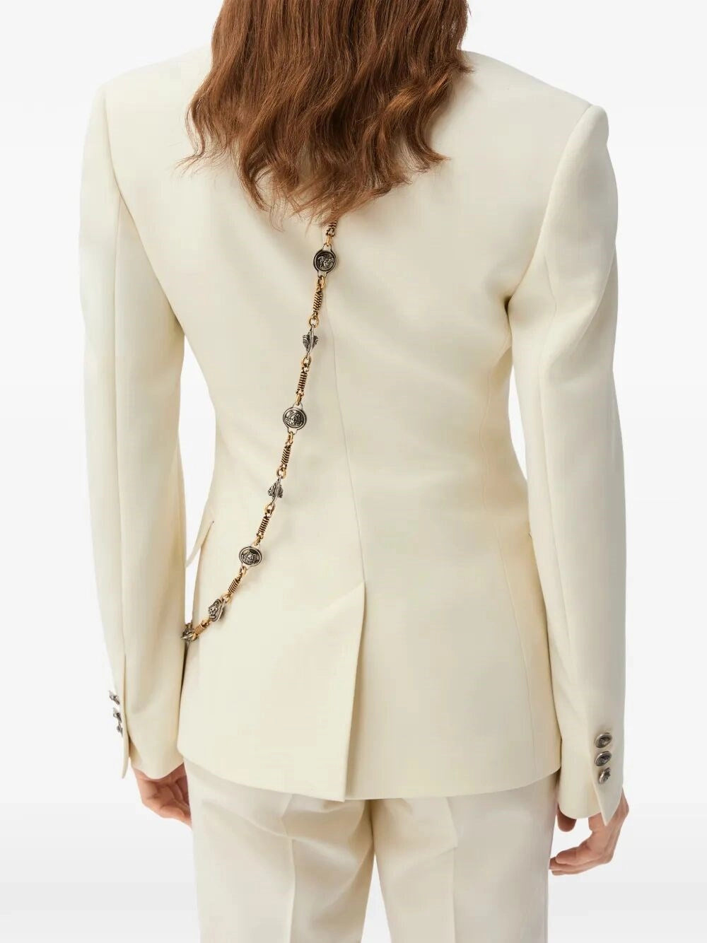 Versace Women Embroidered Stretch Wool Blazer VERSACE