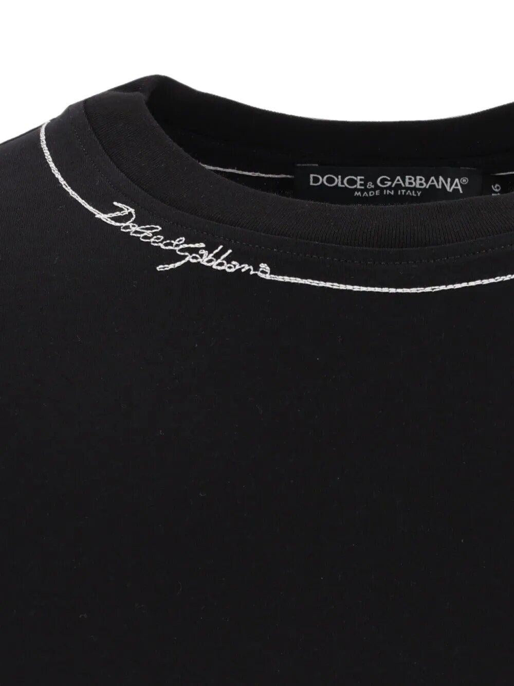 Dolce & Gabbana Men Cotton T-Shirt With Embroidery DOLCE & GABBANA