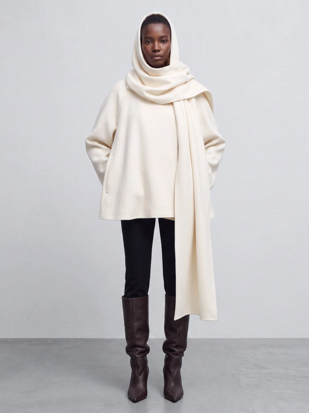 Alaïa Women Virgin Wool Coat With Scarf ALAIA