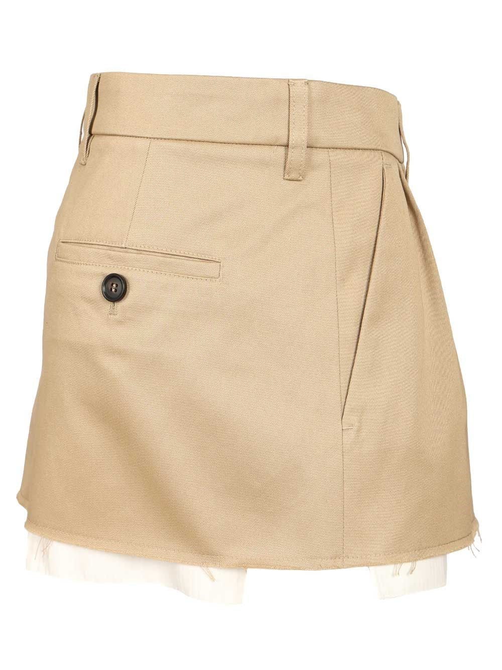 Miu Miu Women Cotton Chino Mini Skirt MIU MIU