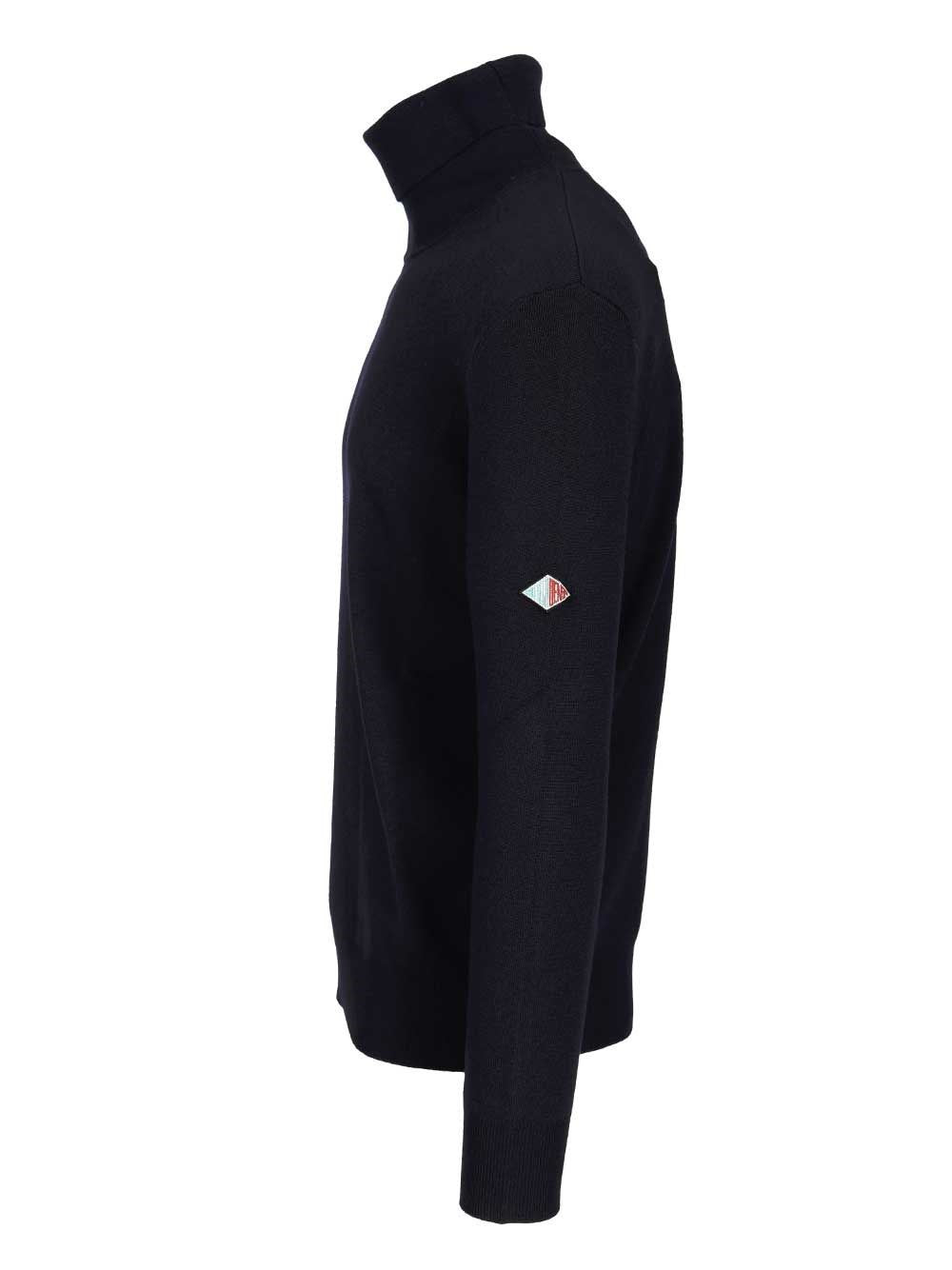 Bottega Veneta Men Navy Blue Wool Turtleneck Sweater BOTTEGA VENETA