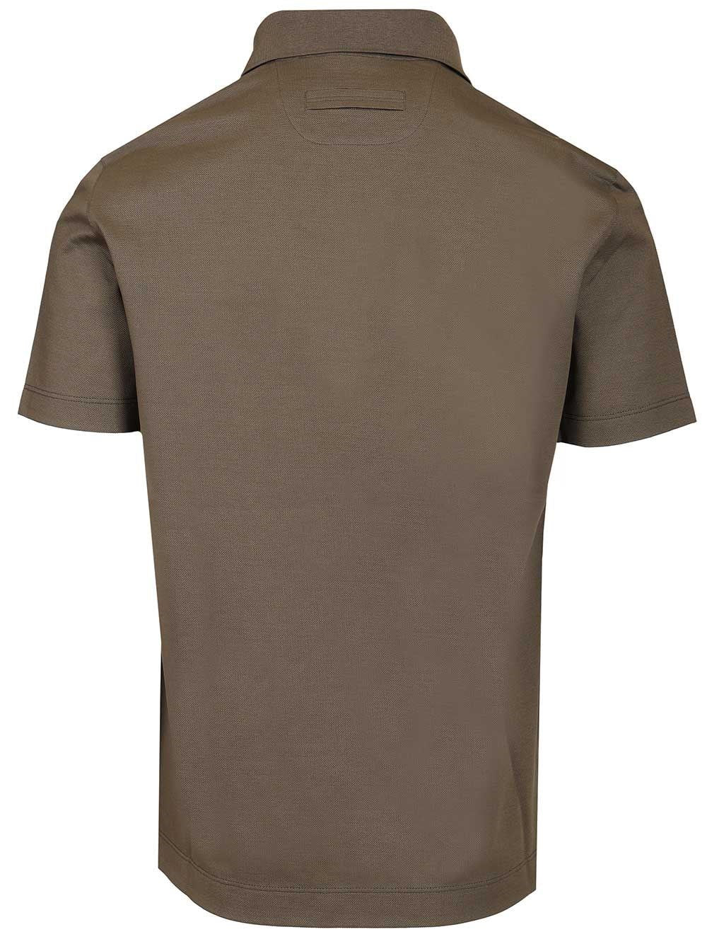 Zegna Men Short-Sleeved Cotton Polo Shirt ZEGNA