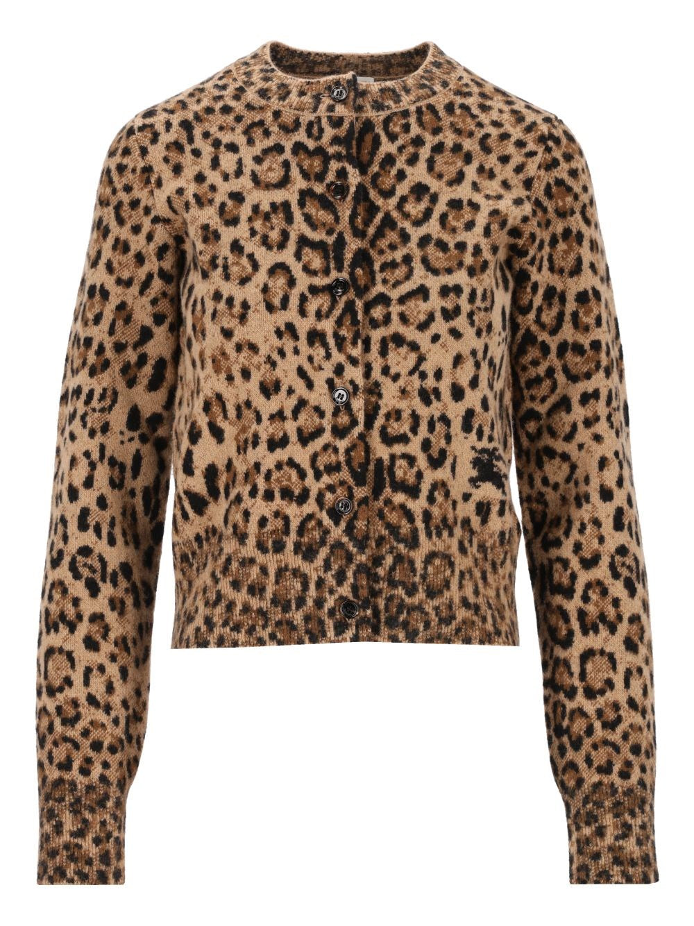 Burberry Women Animal Print Wool And Cashmere Cardigan BURBERRY
