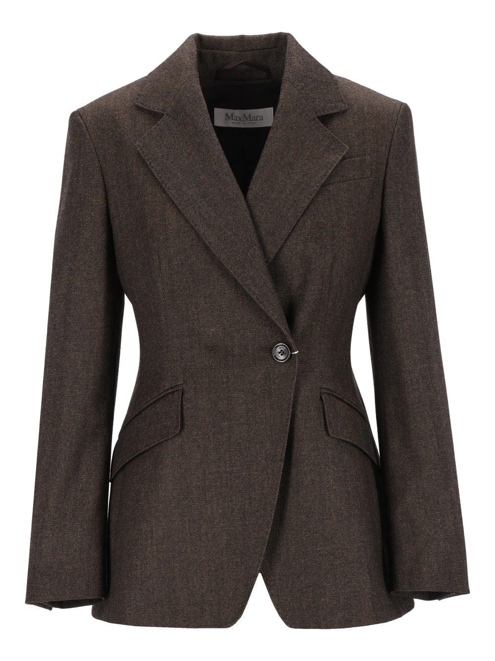 Max Mara Women Fitted Blazer In Denim-Effect Wool MAX MARA